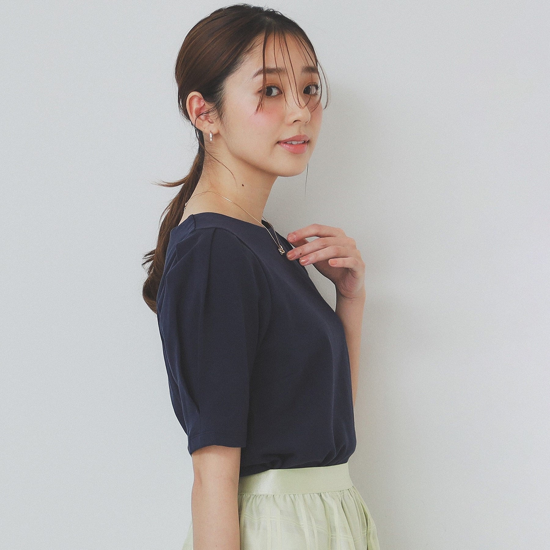 インデックス index コットンスムースタックスリーブトップス【洗濯機可・UVケア・接触冷感】 (ブラウン(844)) ブラウン(844)