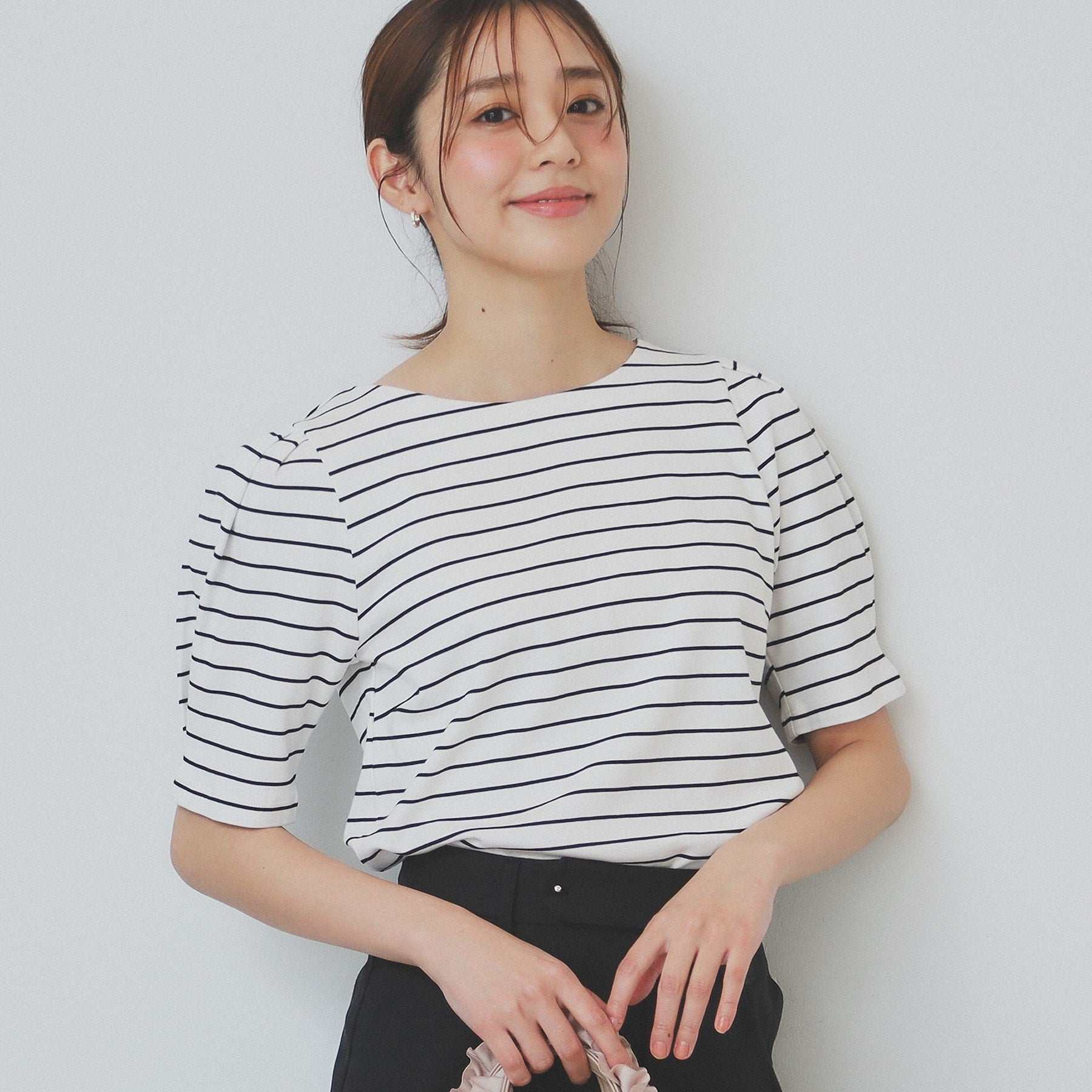 インデックス index コットンスムースタックスリーブトップス【洗濯機可・UVケア・接触冷感】 (オフホワイト(303)) オフホワイト(303)