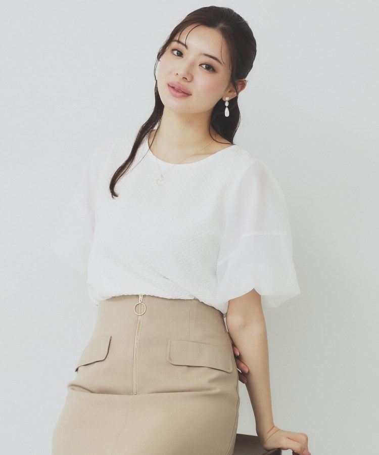 インデックス index ダイジャカードシアーバルーントップス【洗濯機可】 (オフホワイト(003)) オフホワイト(003)