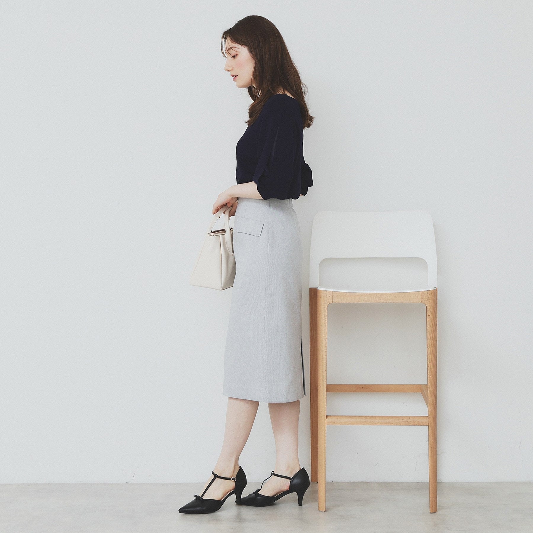 インデックス index 《6color/XS-LLsize》ドライタッチ デザインスリーブニット【洗濯機洗い可/接触冷感/抗ピル】 (ブラウン(044)) ブラウン(044)