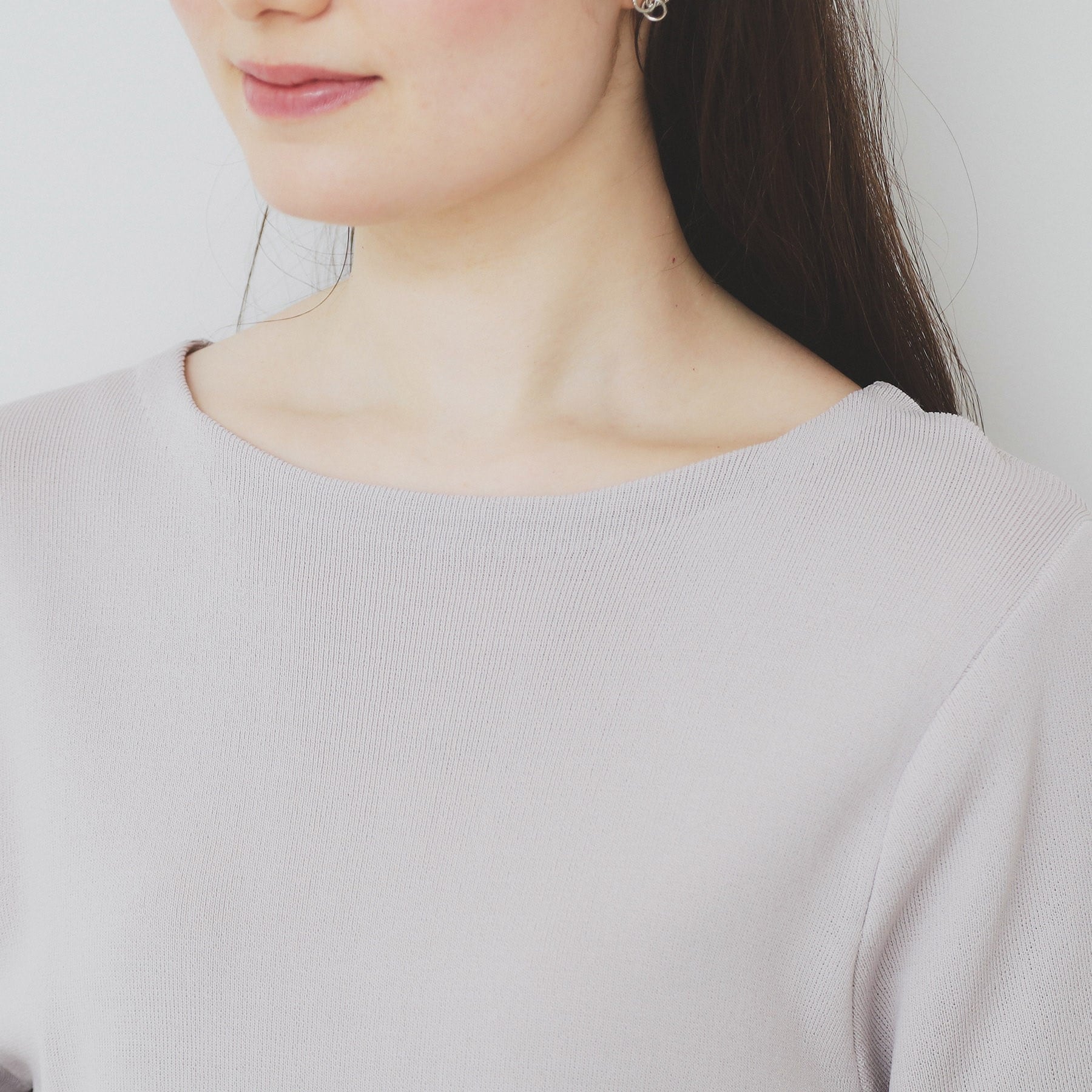 インデックス index 《6color/XS-LLsize》ドライタッチ デザインスリーブニット【洗濯機洗い可/接触冷感/抗ピル】 (ブラウン(044)) ブラウン(044)