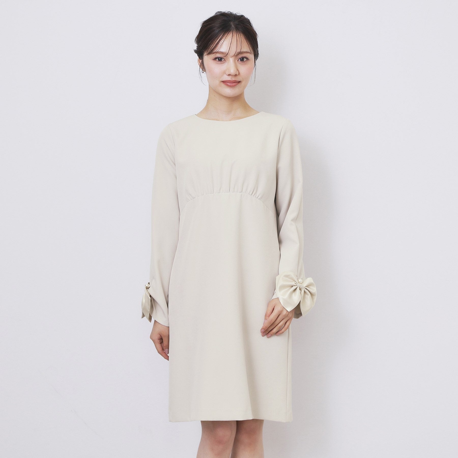 インデックス index ダブルクロスリボンスリーブサックワンピース【洗濯機可】 (ブラック(019)) ブラック(019)