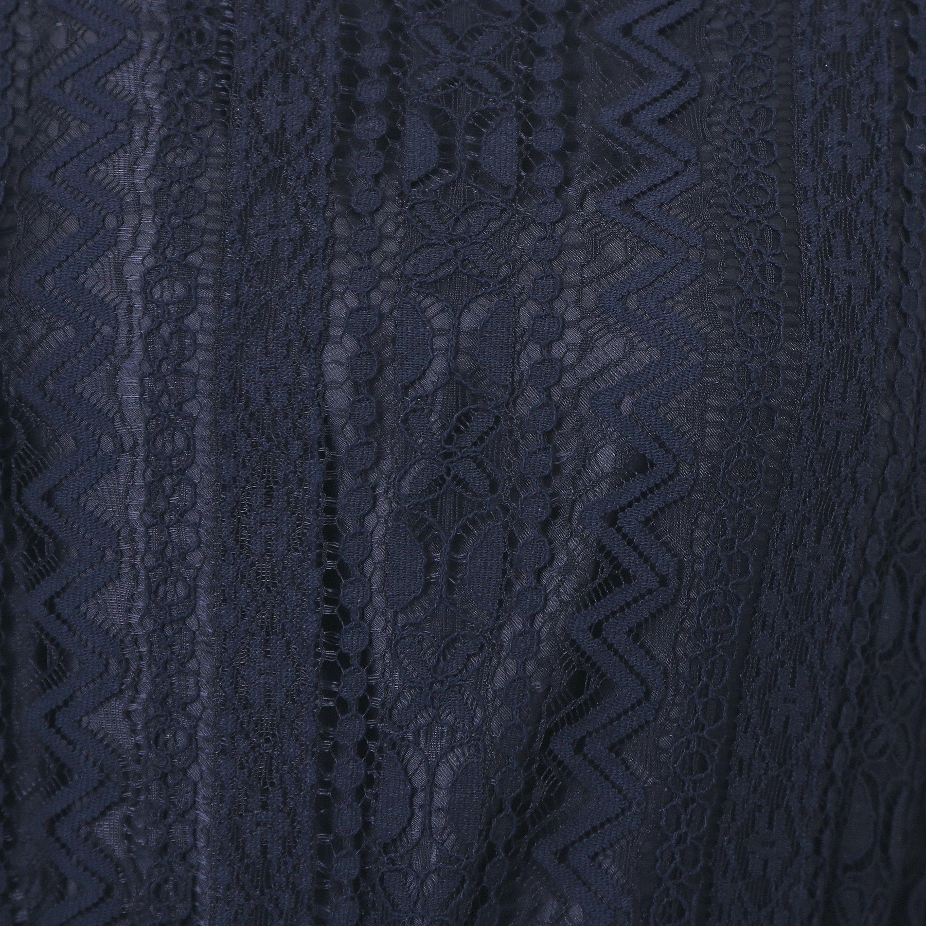 インデックス index 幾何ラインレースフレアスリーブワンピース【洗濯機可】 (ネイビー(094)) ネイビー(094)