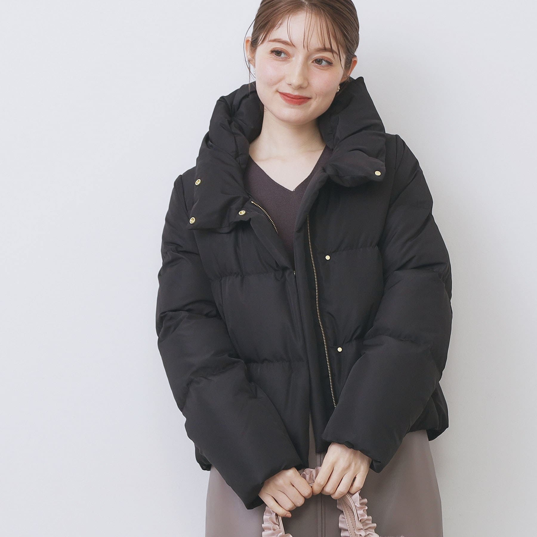 インデックス index KAWADAダウンショートコート【撥水/洗える/静電気防止裏地】《XS~LL》 (ブラウン(044)) ブラウン(044)