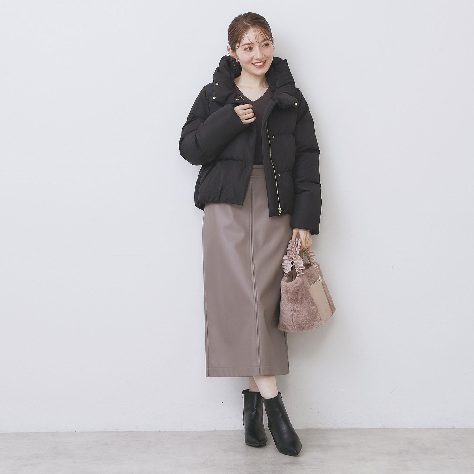 インデックス index KAWADAダウンショートコート【撥水/洗える/静電気防止裏地】《XS~LL》 (ブラウン(044)) ブラウン(044)