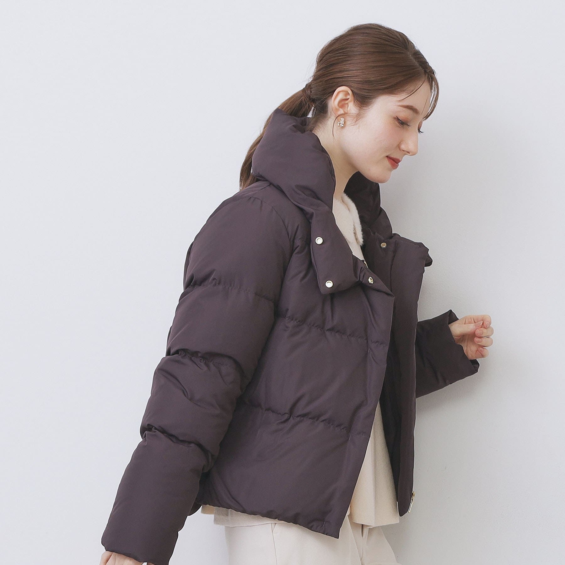 インデックス index KAWADAダウンショートコート【撥水/洗える/静電気防止裏地】《XS~LL》 (ブラウン(044)) ブラウン(044)