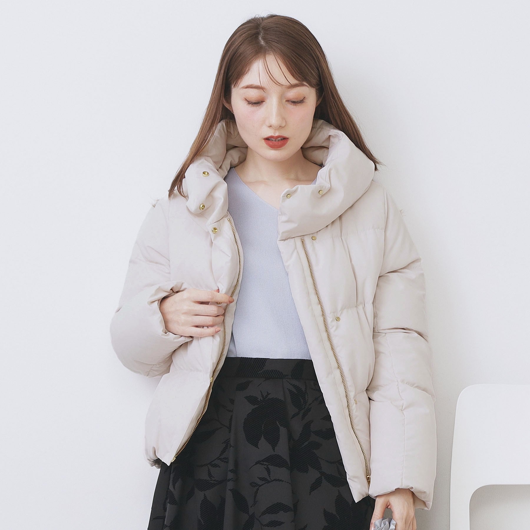 インデックス index KAWADAダウンショートコート【撥水/洗える/静電気防止裏地】《XS~LL》 (ブラウン(044)) ブラウン(044)