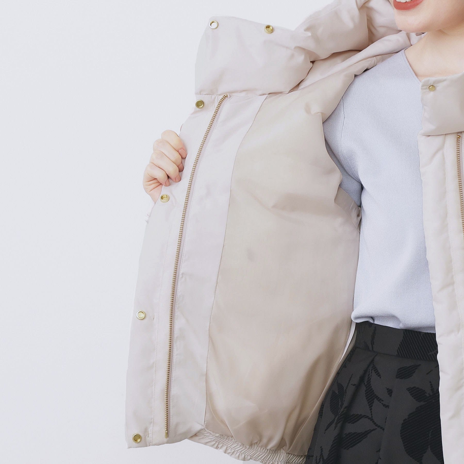 インデックス index KAWADAダウンショートコート【撥水/洗える/静電気防止裏地】《XS~LL》 (ブラウン(044)) ブラウン(044)