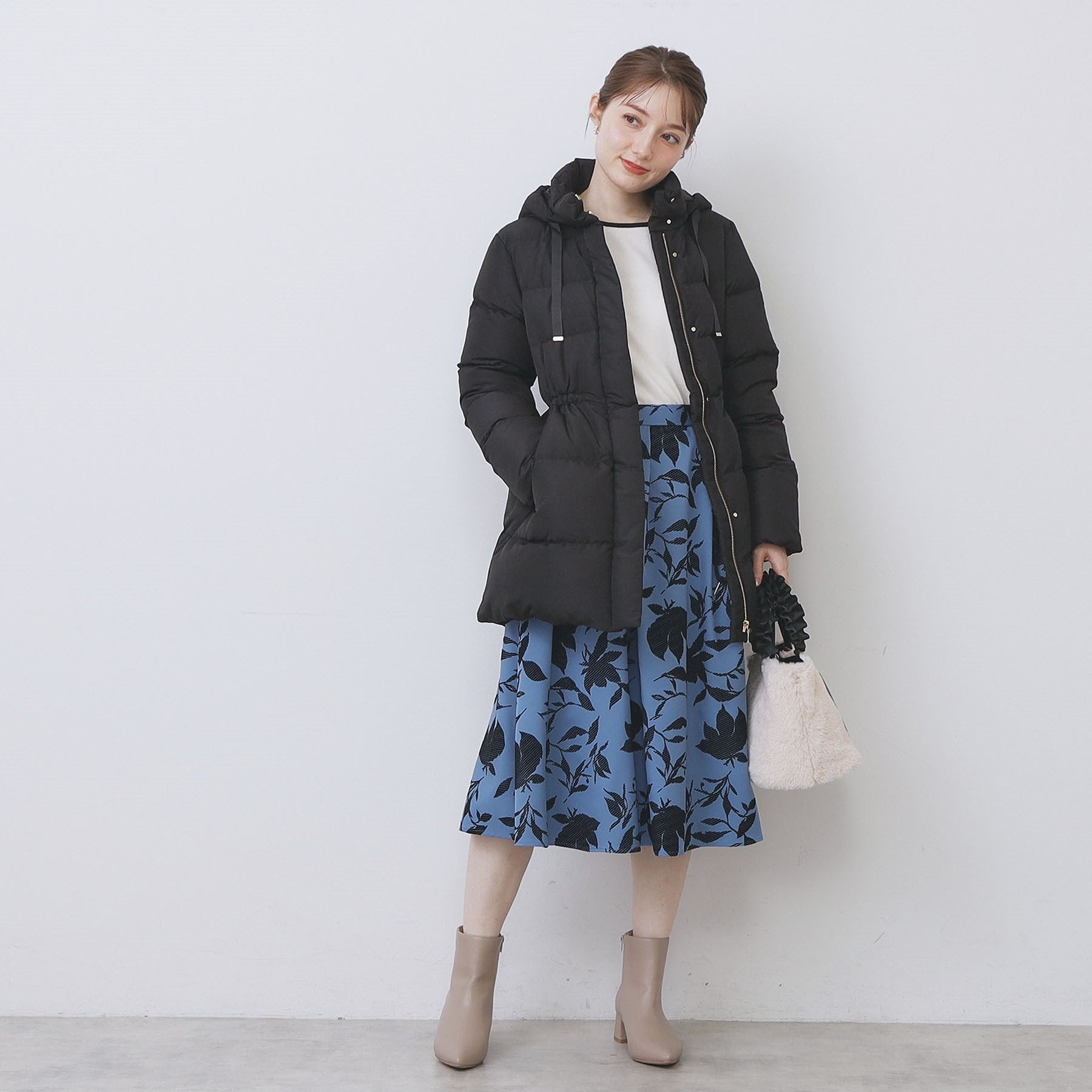 インデックス index KAWADAダウンドロストミドルコート【撥水/洗える/2WAY/静電気防止裏地】 (アイボリー(804)) アイボリー(804)