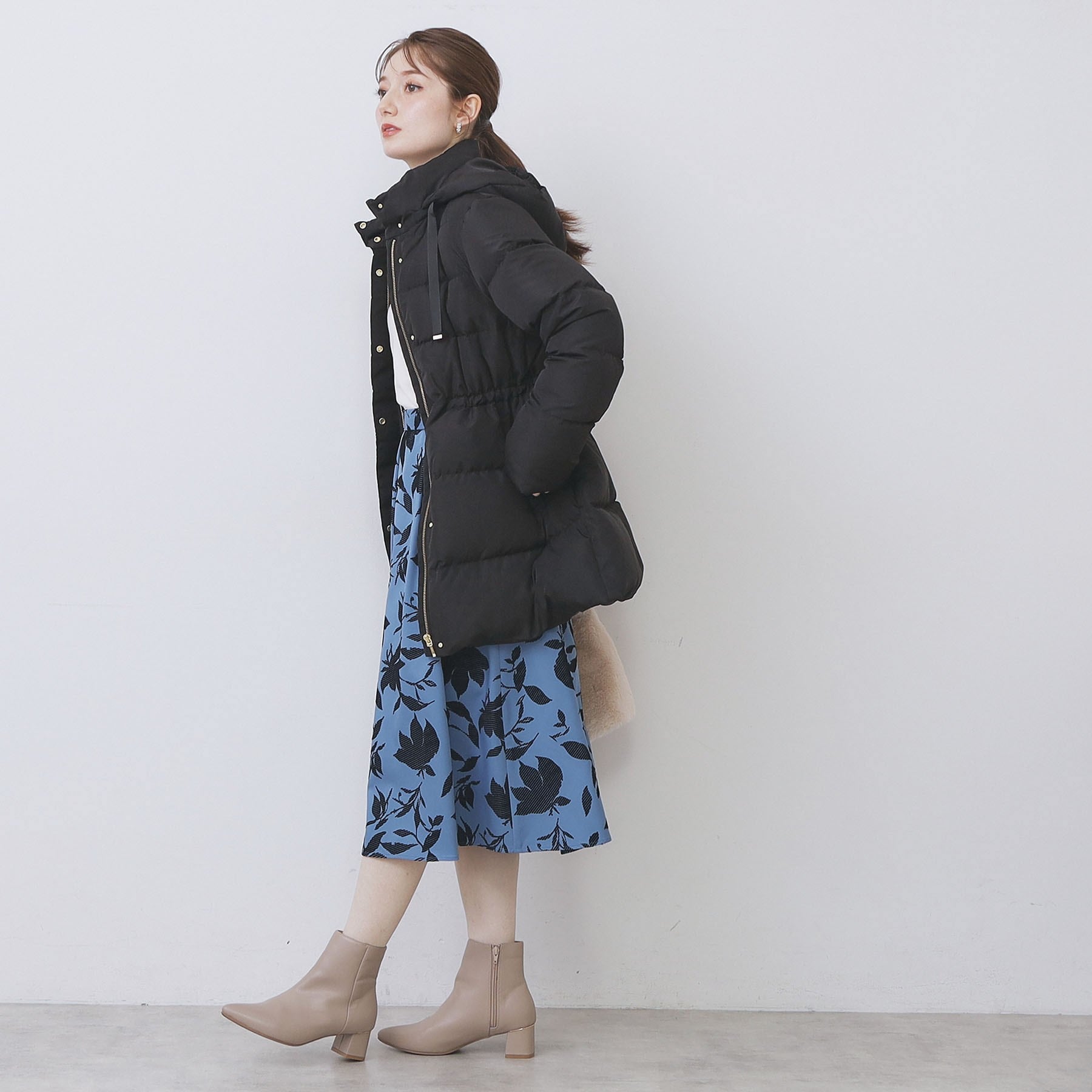 インデックス index KAWADAダウンドロストミドルコート【撥水/洗える/2WAY/静電気防止裏地】 (アイボリー(804)) アイボリー(804)