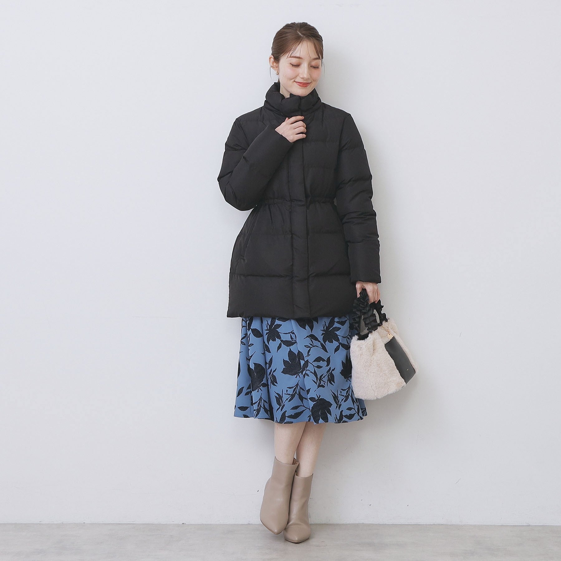 インデックス index KAWADAダウンドロストミドルコート【撥水/洗える/2WAY/静電気防止裏地】 (アイボリー(804)) アイボリー(804)