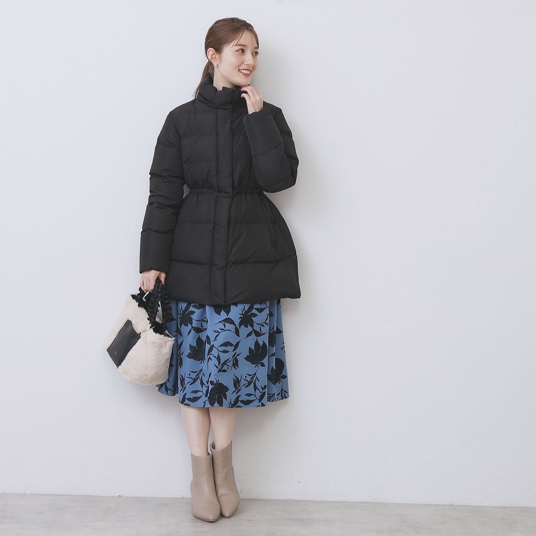 インデックス index KAWADAダウンドロストミドルコート【撥水/洗える/2WAY/静電気防止裏地】 (アイボリー(804)) アイボリー(804)