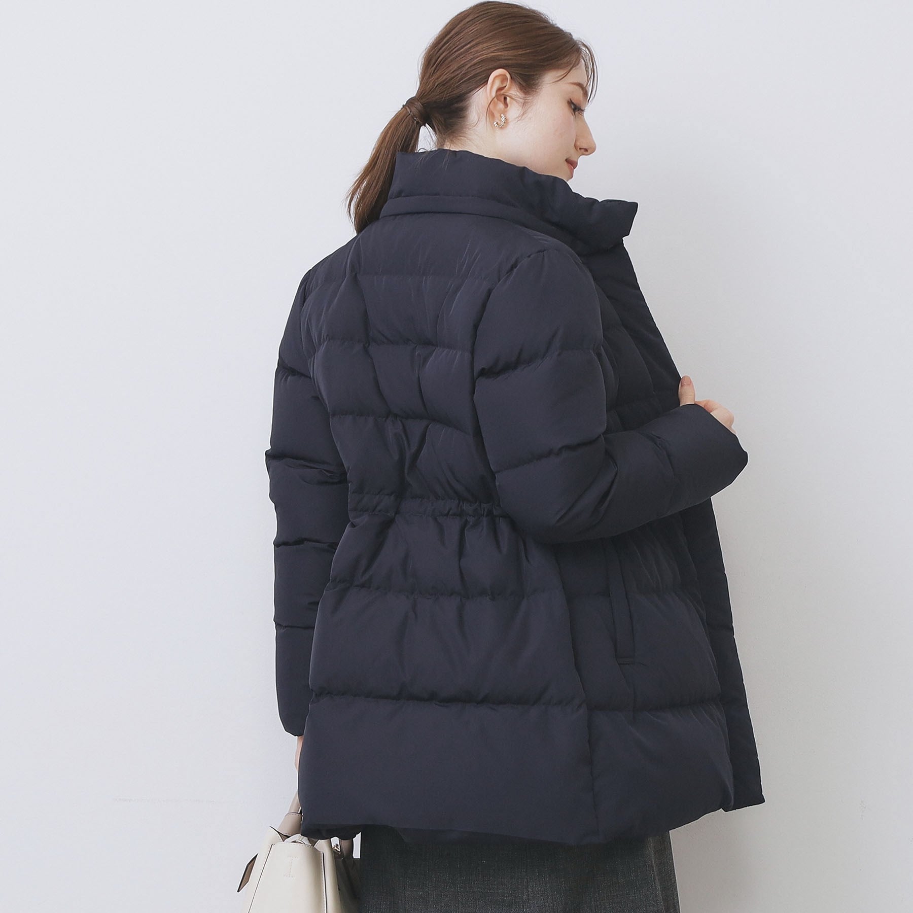 インデックス index KAWADAダウンドロストミドルコート【撥水/洗える/2WAY/静電気防止裏地】 (アイボリー(804)) アイボリー(804)