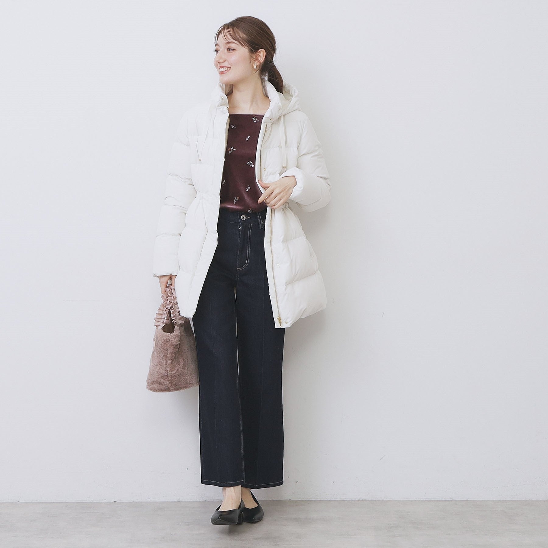 インデックス index KAWADAダウンドロストミドルコート【撥水/洗える/2WAY/静電気防止裏地】 (グレージュ(050)) グレージュ(050)