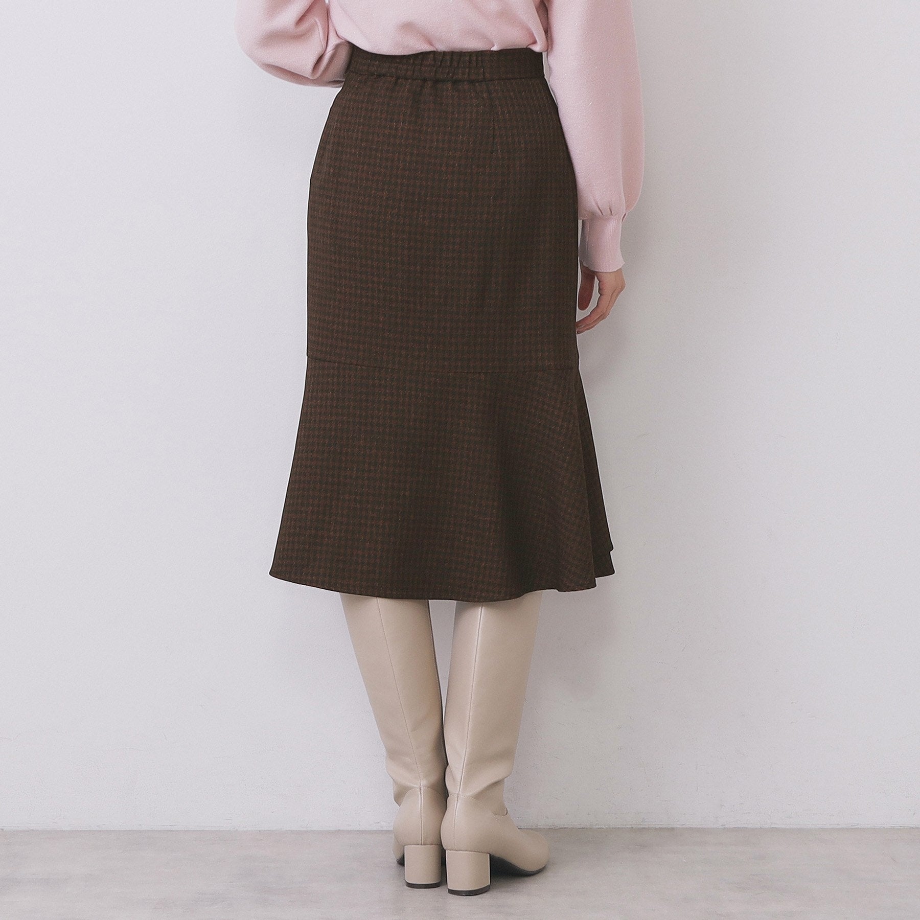 インデックス index カルゼツイードアシメフレアスカート【洗濯機可・防シワ・イージーアイロン・抗ピリング】 (チャコールグレー(013)) チャコールグレー(013)