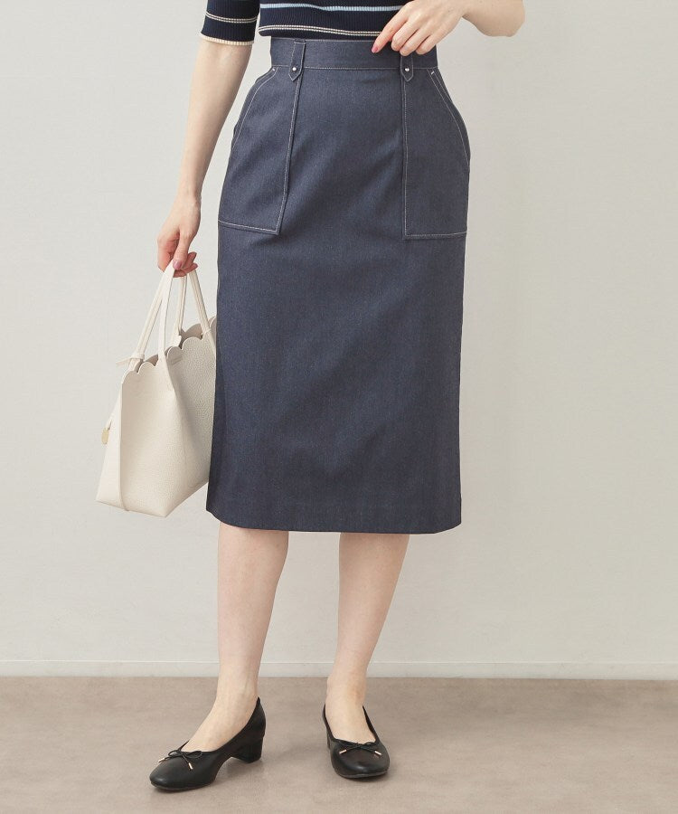 インデックス index ハイストレッチタイトスカート【洗濯機OK】 (ネイビー(094)) ネイビー(094)