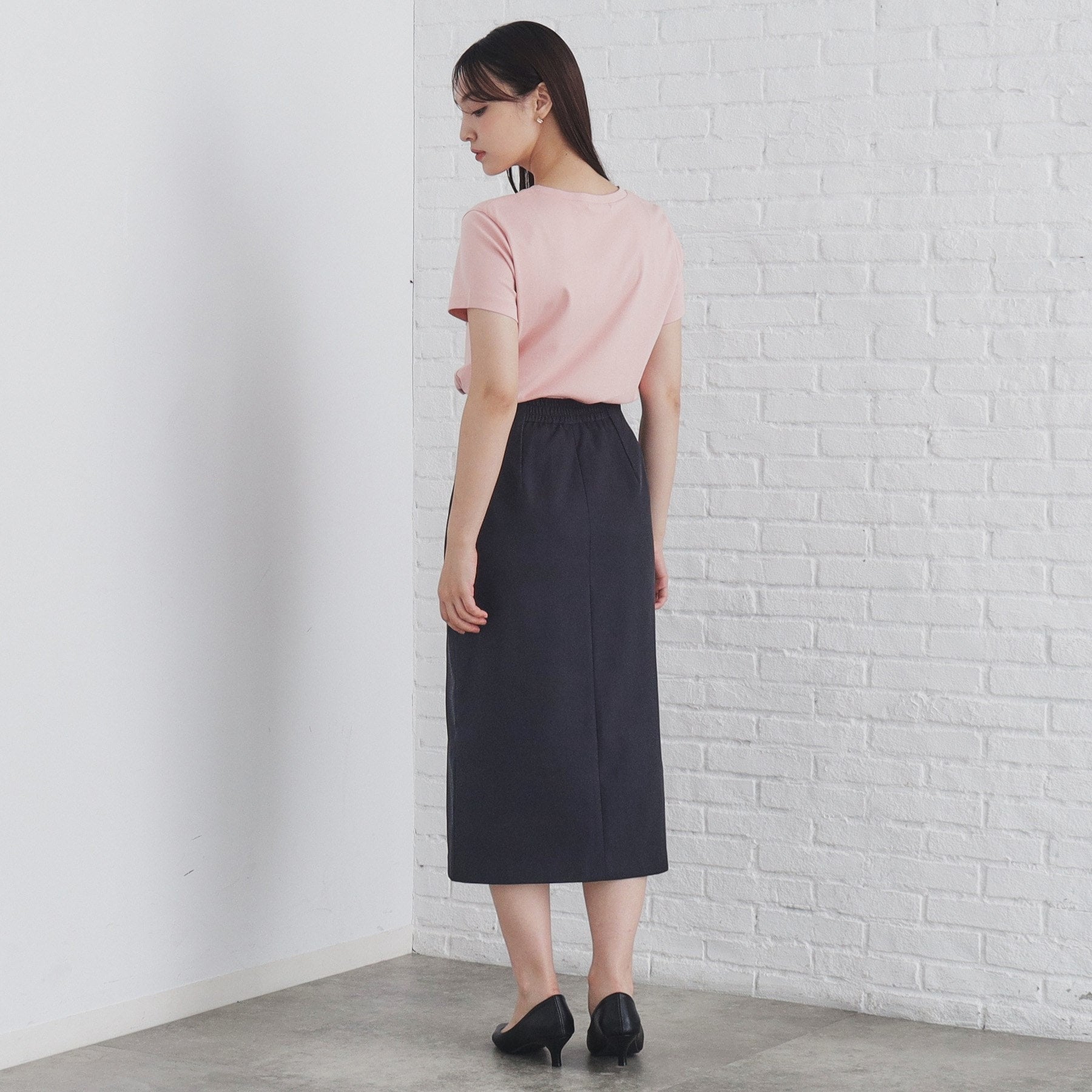 インデックス index 60シルケット短丈ビジューTシャツ【洗濯機可・接触冷感】