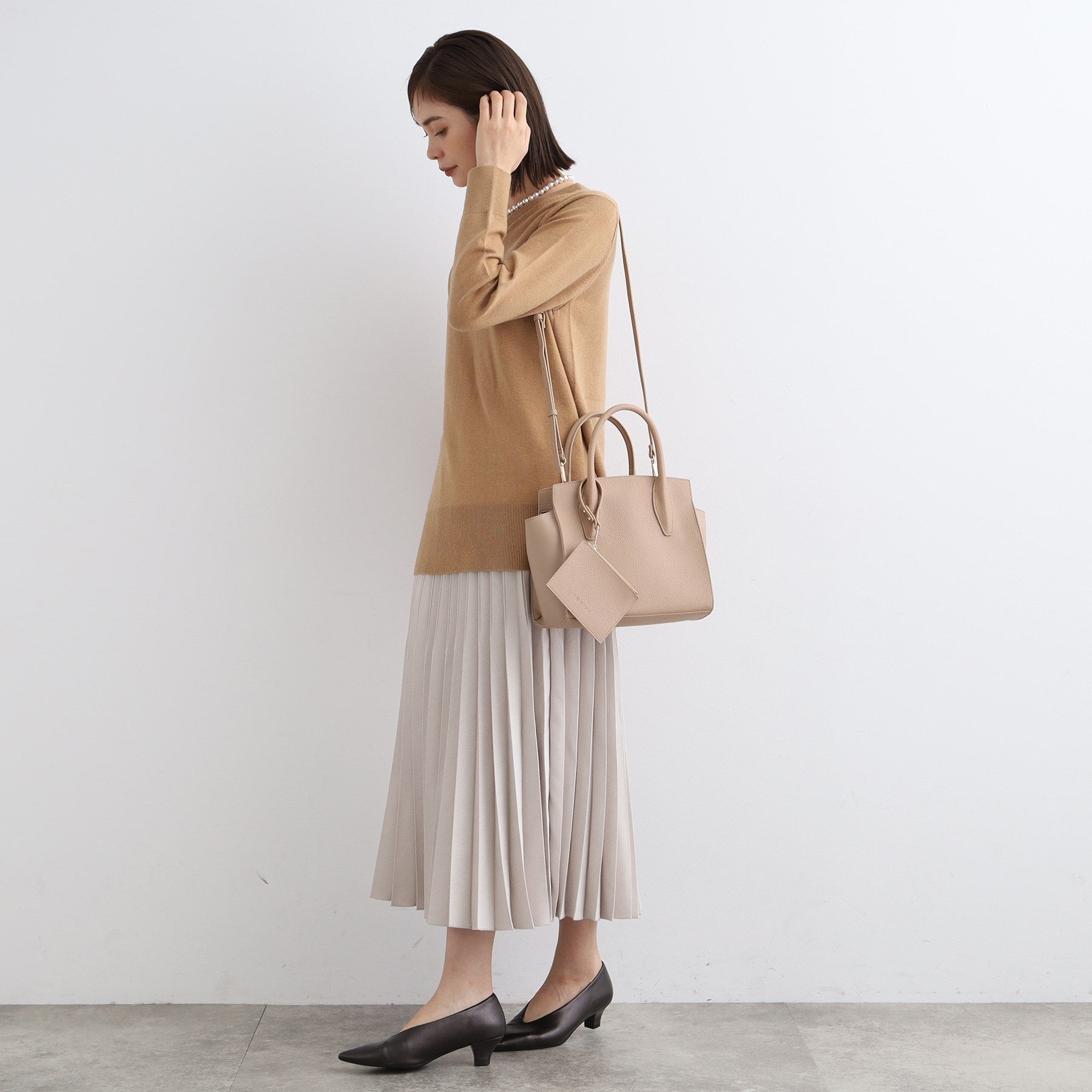 インディヴィ INDIVI ◆【合皮/マルチWAY/サブバッグ付】ミニショルダーバッグ (ライトグレー(611)) ライトグレー(611)