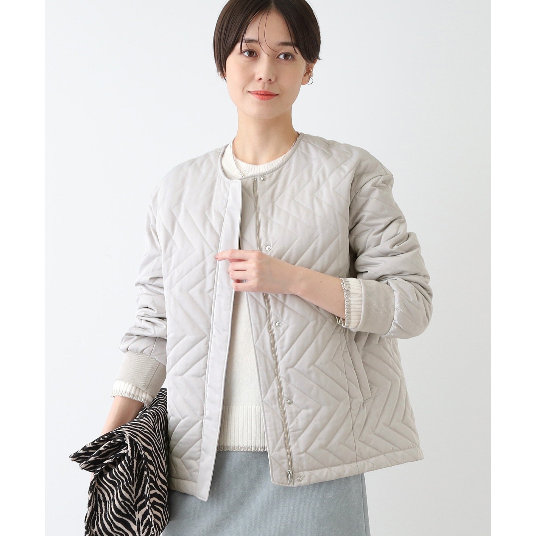 INDIVI INDIVI 【Water-repellent / UV Care】Mid-length Quilted Coat