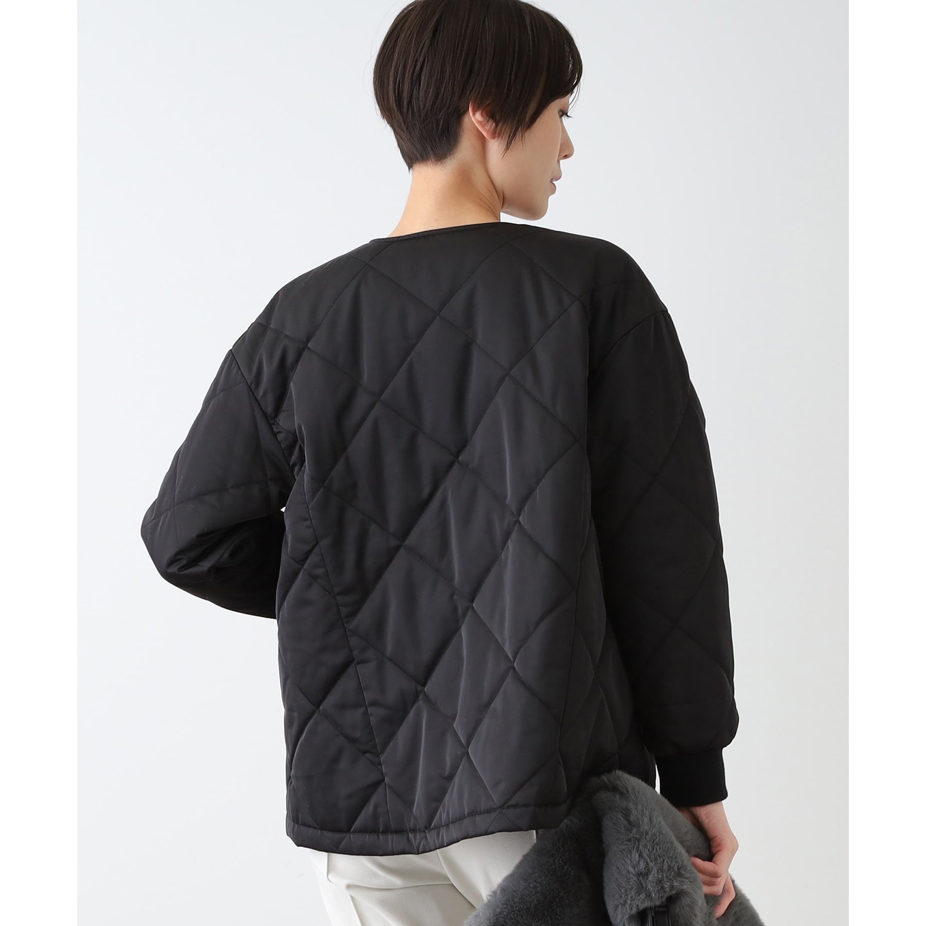 INDIVI INDIVI 【Water-repellent / UV Care】Mid-length Quilted Coat