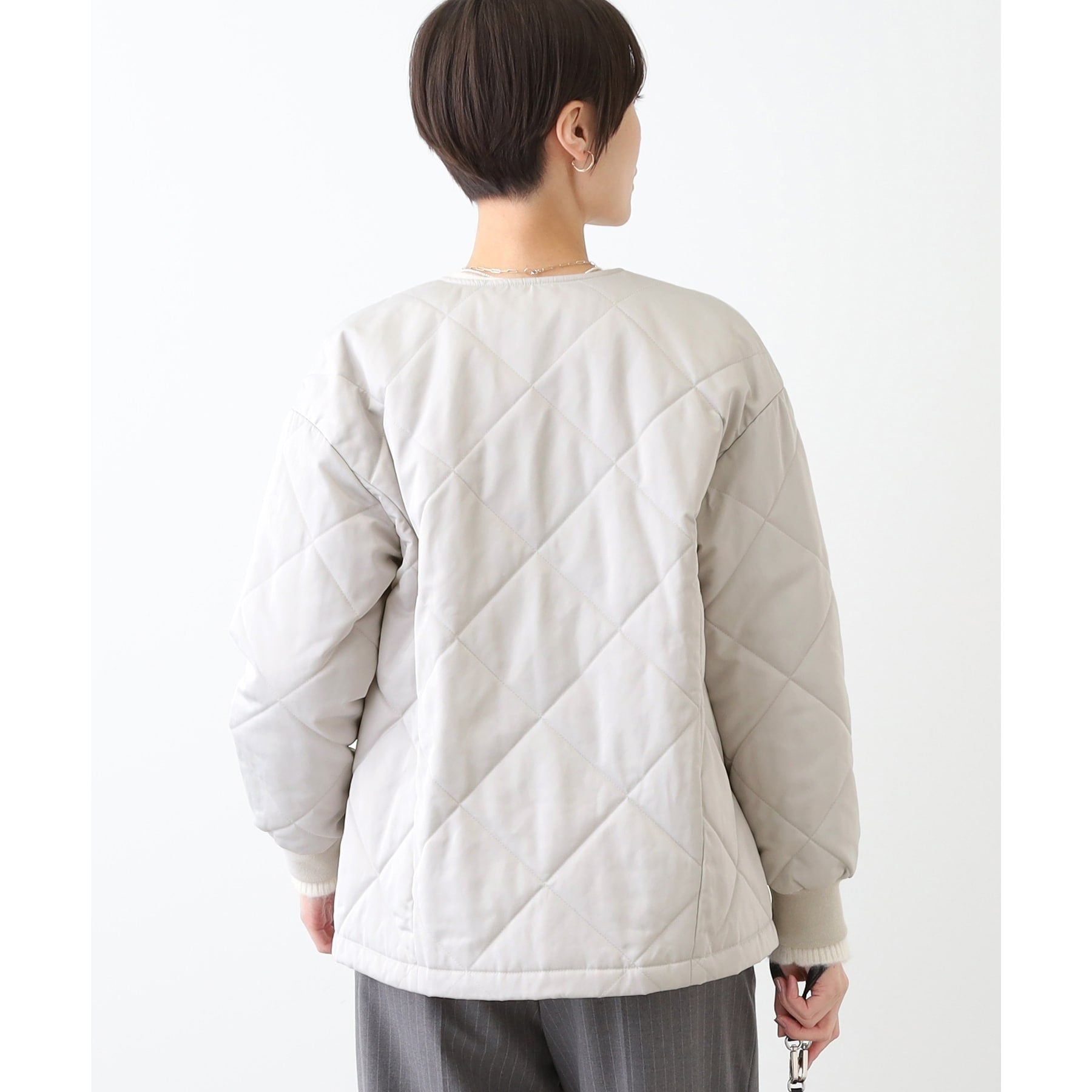 INDIVI INDIVI 【Water-repellent / UV Care】Mid-length Quilted Coat