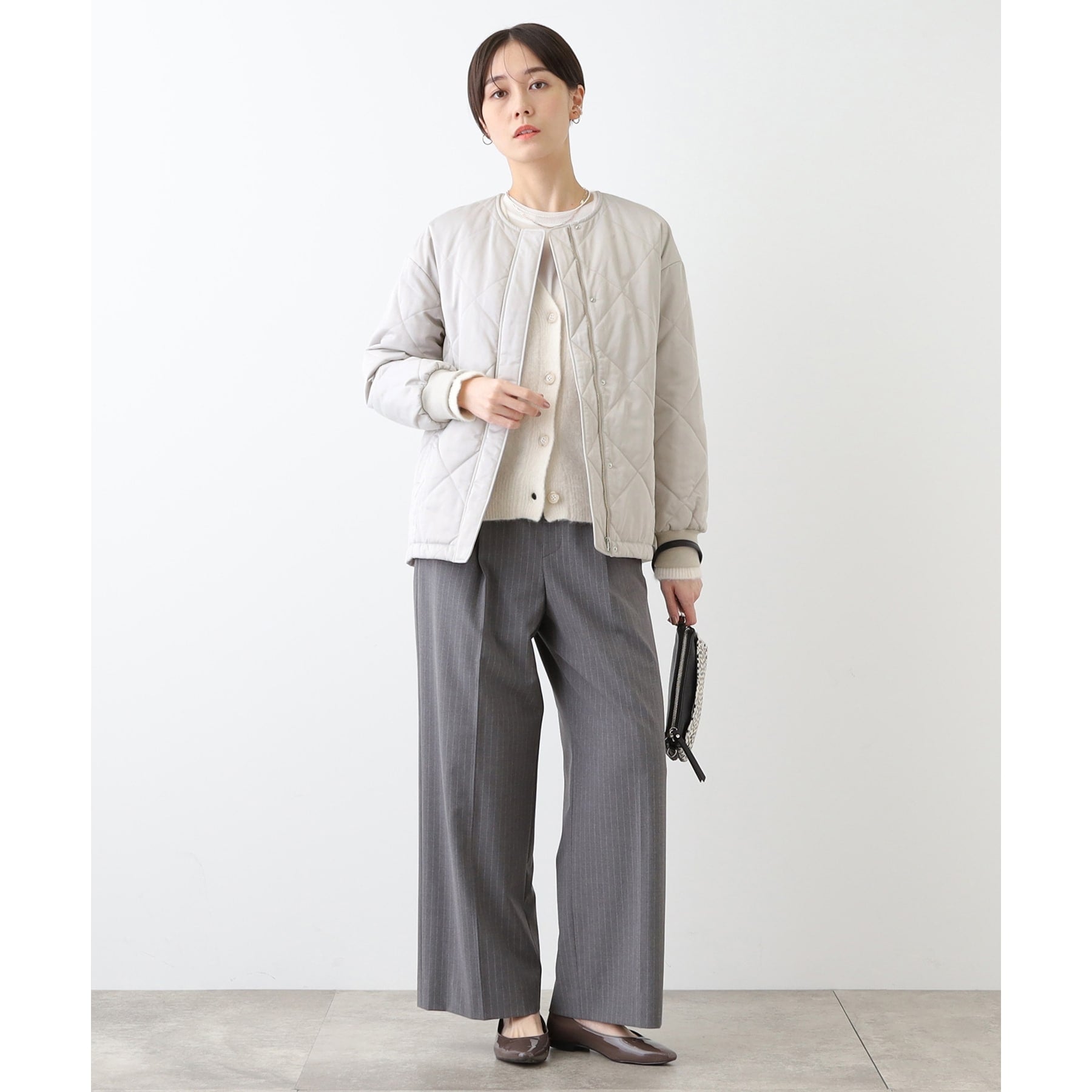 INDIVI INDIVI 【Water-repellent / UV Care】Mid-length Quilted Coat