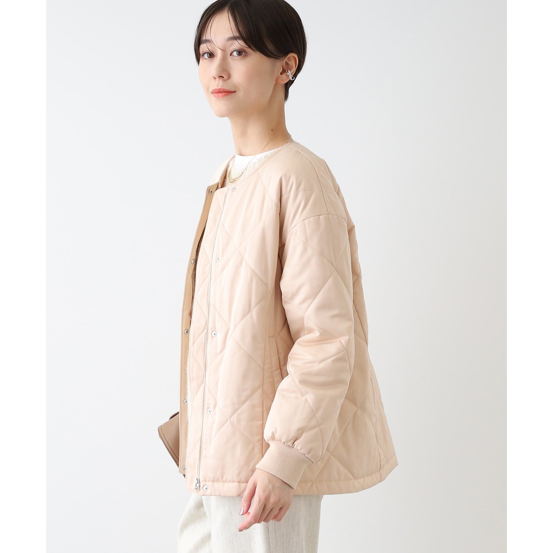 INDIVI INDIVI 【Water-repellent / UV Care】Mid-length Quilted Coat