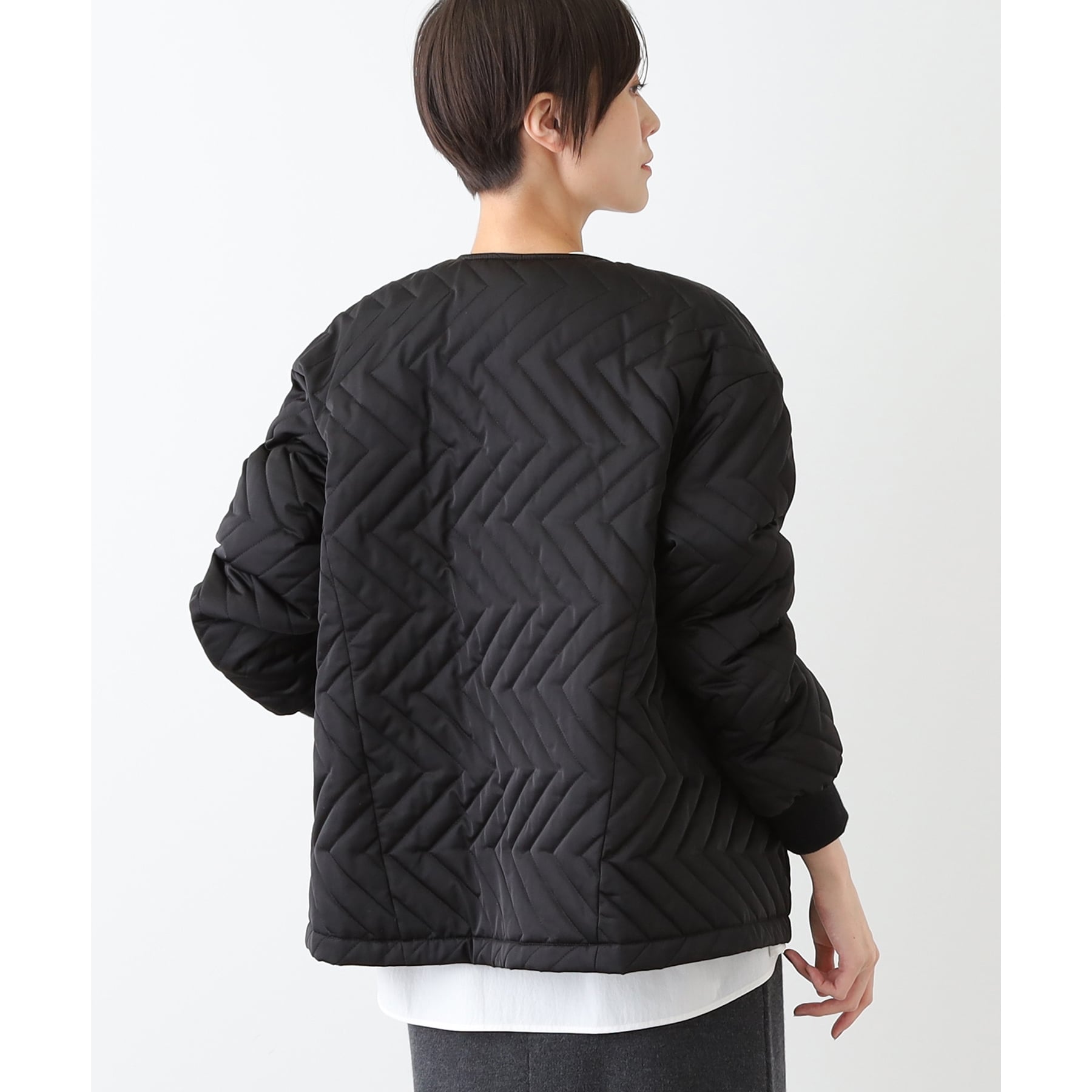 INDIVI INDIVI 【Water-repellent / UV Care】Mid-length Quilted Coat