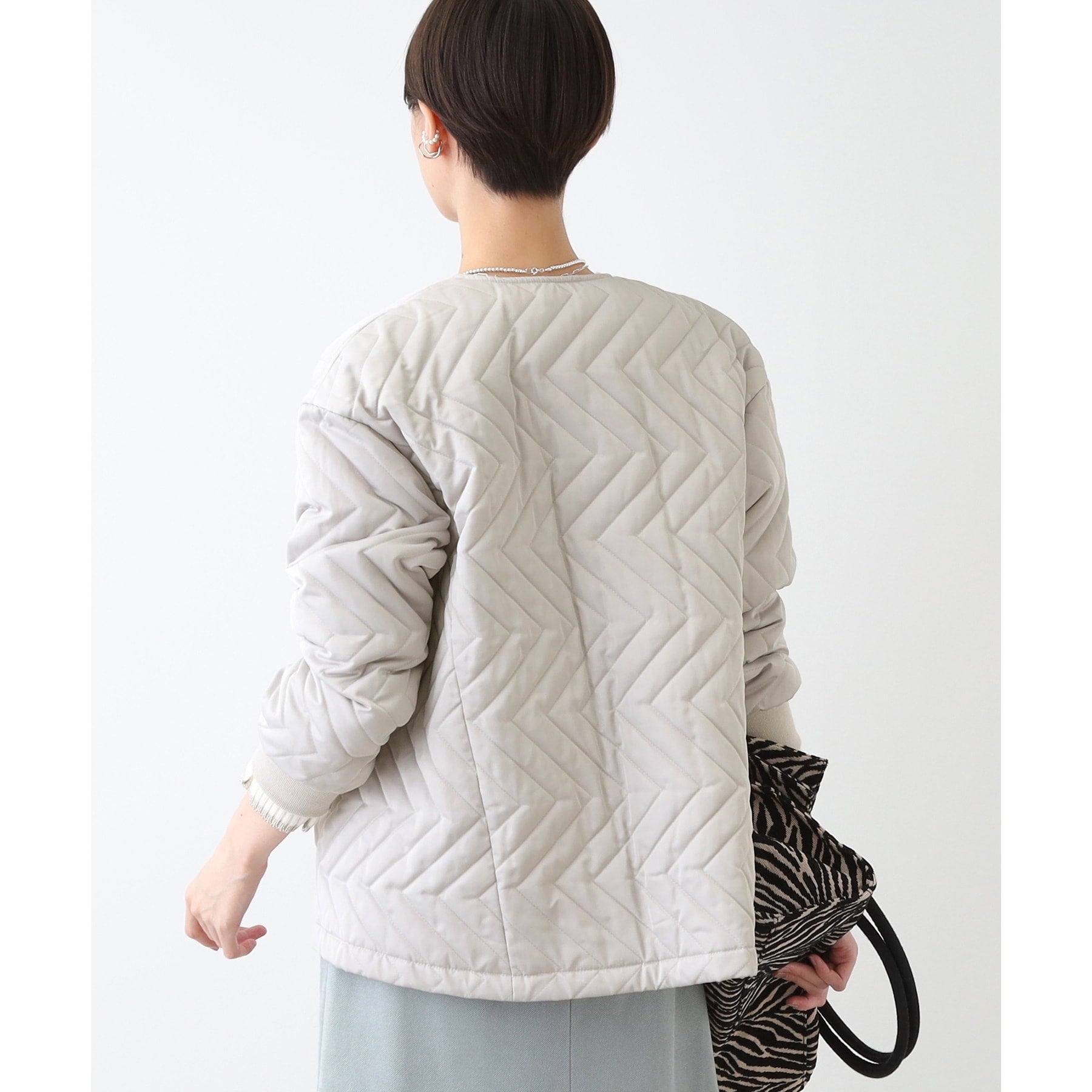 INDIVI INDIVI 【Water-repellent / UV Care】Mid-length Quilted Coat