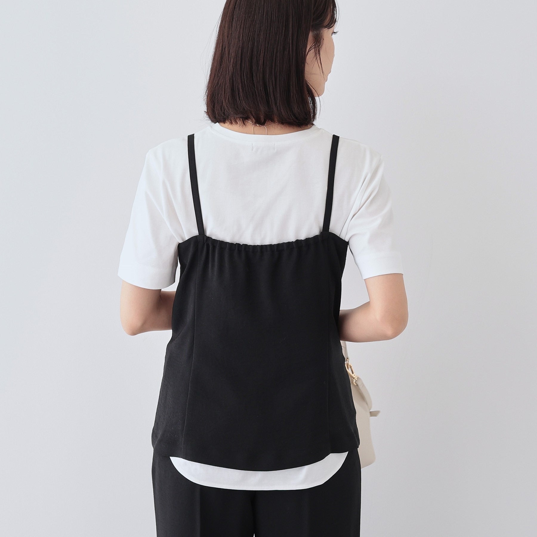 インディヴィ INDIVI 【こなれSETUP】ビスチェ風キャミトップス (ライトグレー(011)) ライトグレー(011)