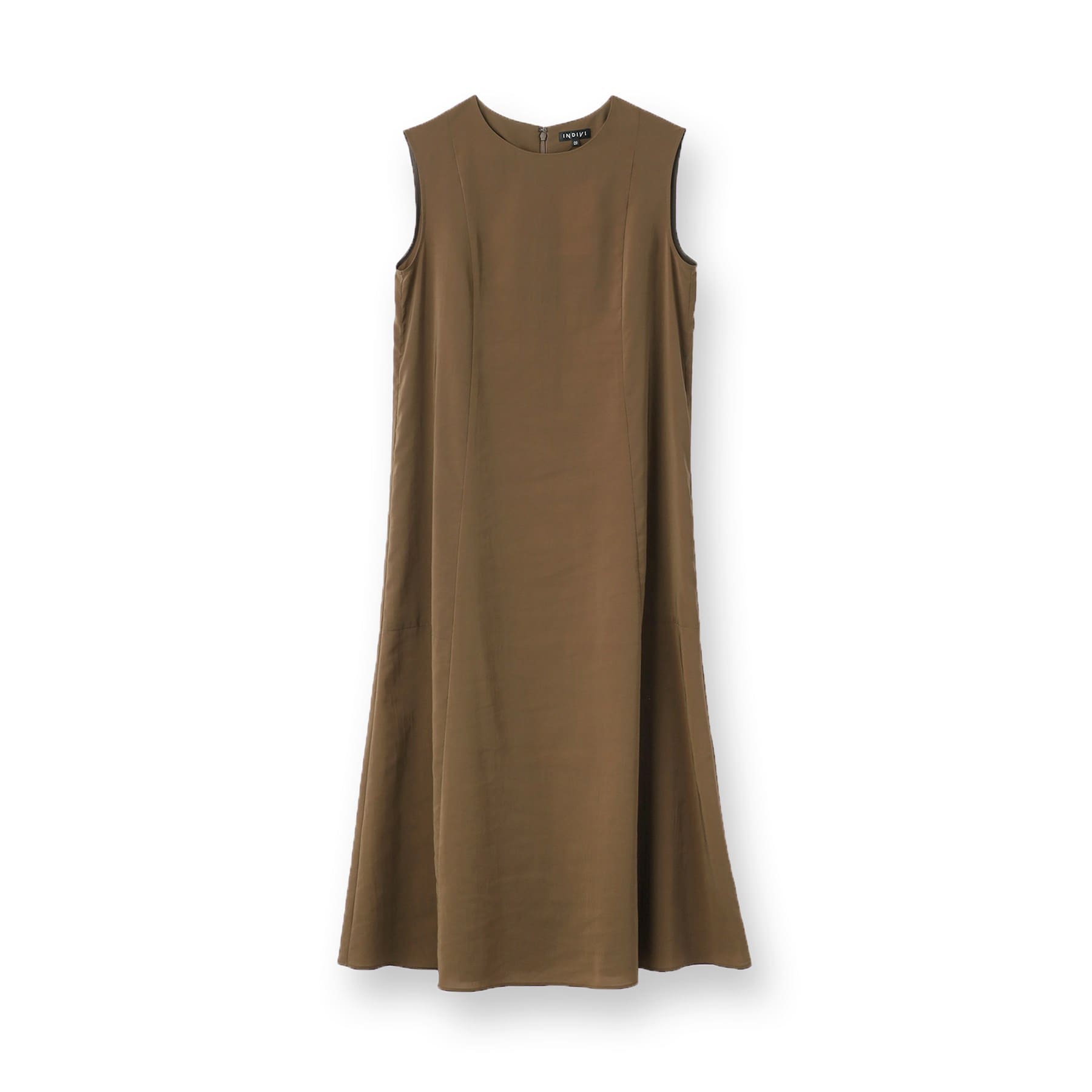 インディヴィ INDIVI 【撥水/接触冷感/UVケア】フレアワンピース (ブラウン(043)) ブラウン(043)