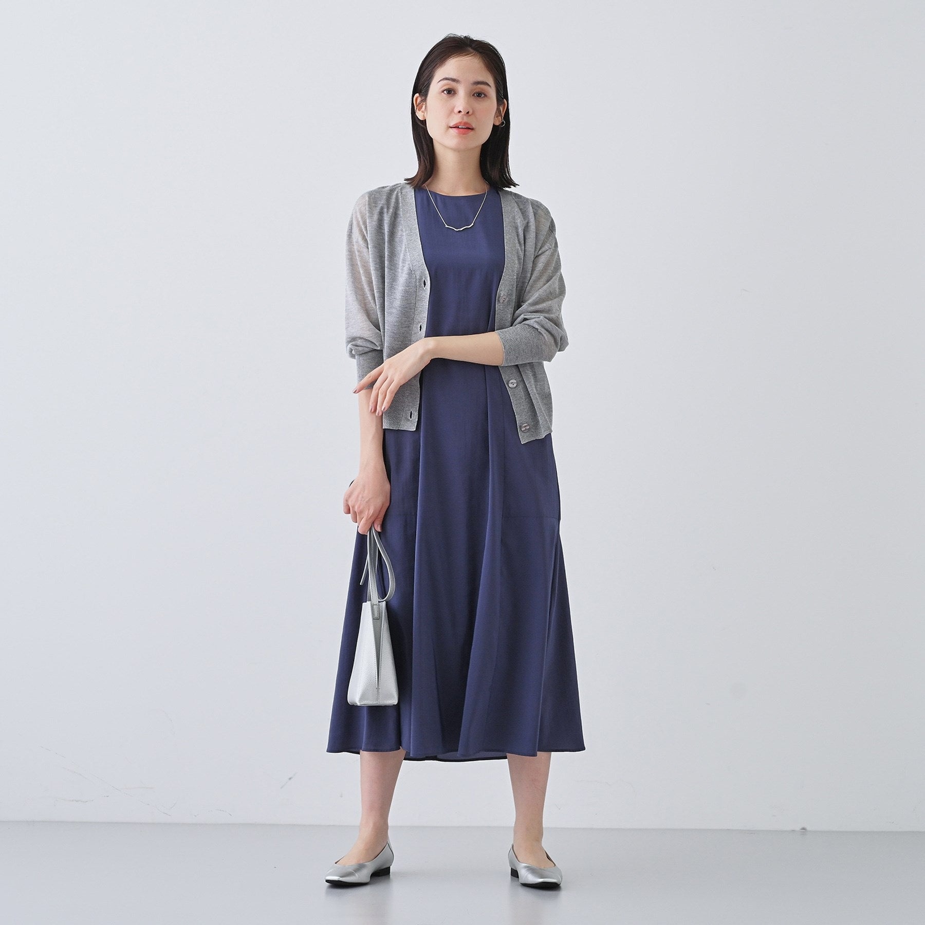 インディヴィ INDIVI 【撥水/接触冷感/UVケア】フレアワンピース (ブラウン(043)) ブラウン(043)