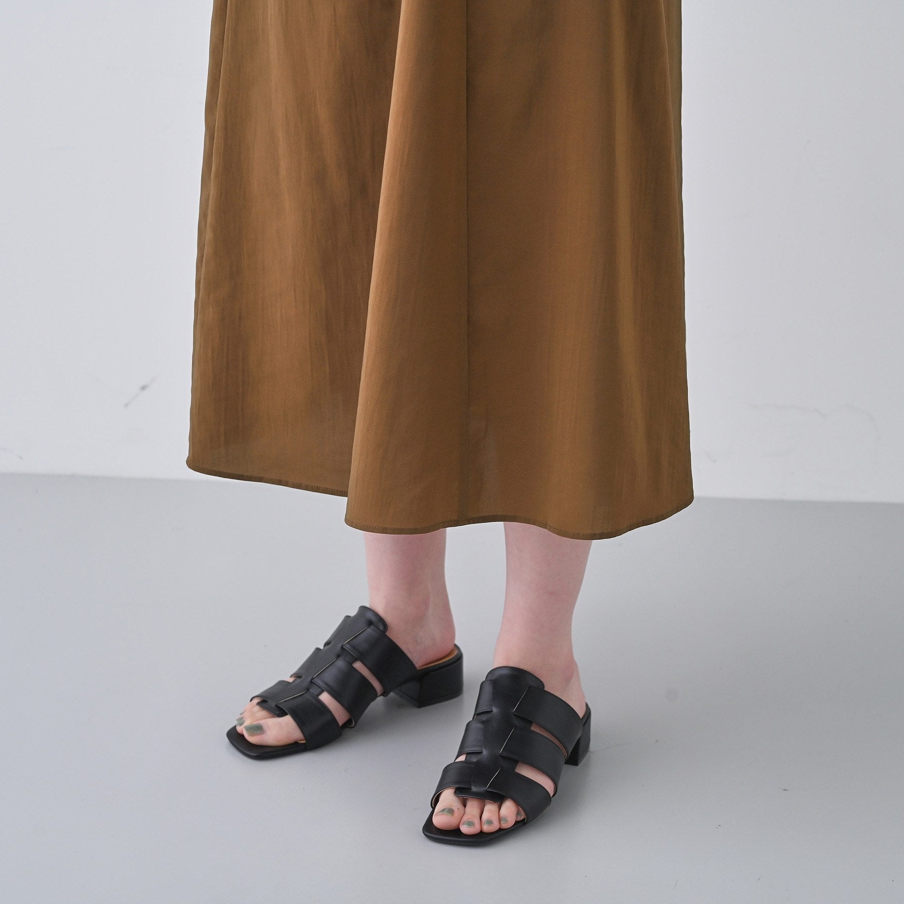 インディヴィ INDIVI 【撥水/接触冷感/UVケア】フレアワンピース (ブラウン(043)) ブラウン(043)