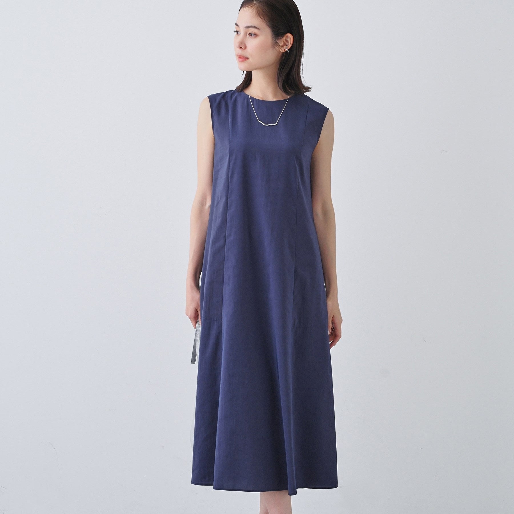 インディヴィ INDIVI 【撥水/接触冷感/UVケア】フレアワンピース (ブラウン(043)) ブラウン(043)