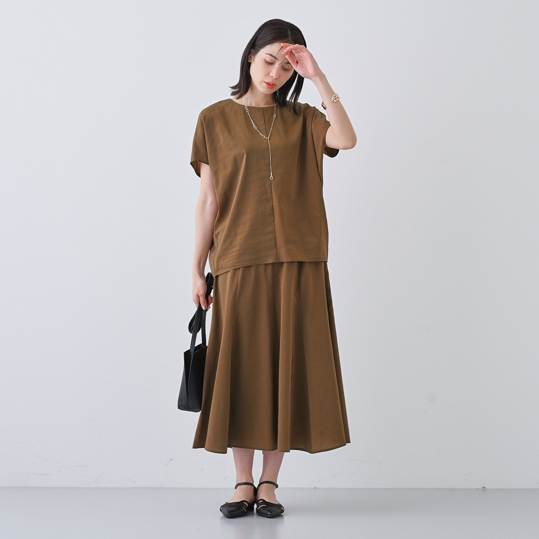 インディヴィ INDIVI 【撥水/接触冷感/UVケア】ナローフレアスカート (オフホワイト(003)) オフホワイト(003)