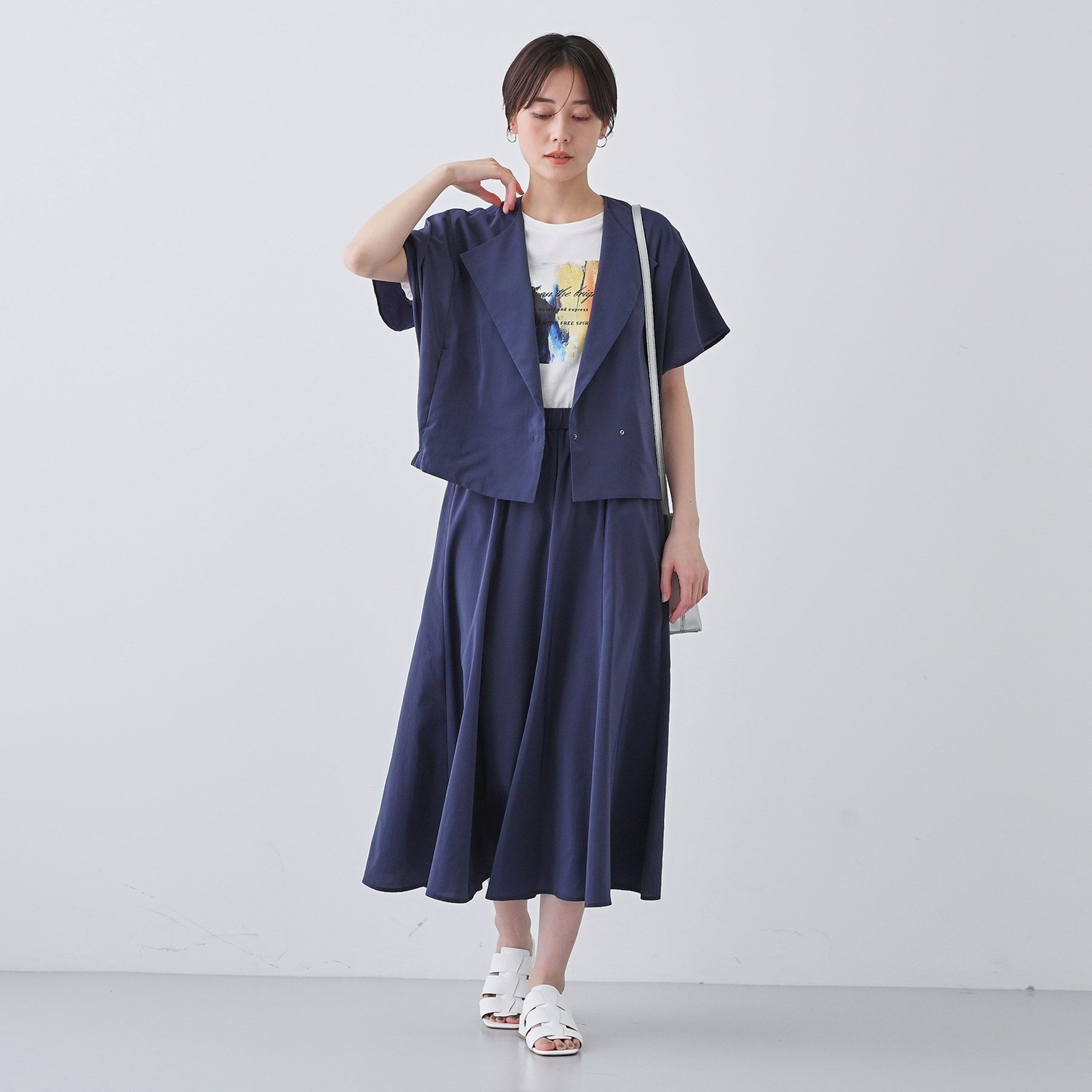 インディヴィ INDIVI 【撥水/接触冷感/UVケア】ナローフレアスカート (オフホワイト(003)) オフホワイト(003)