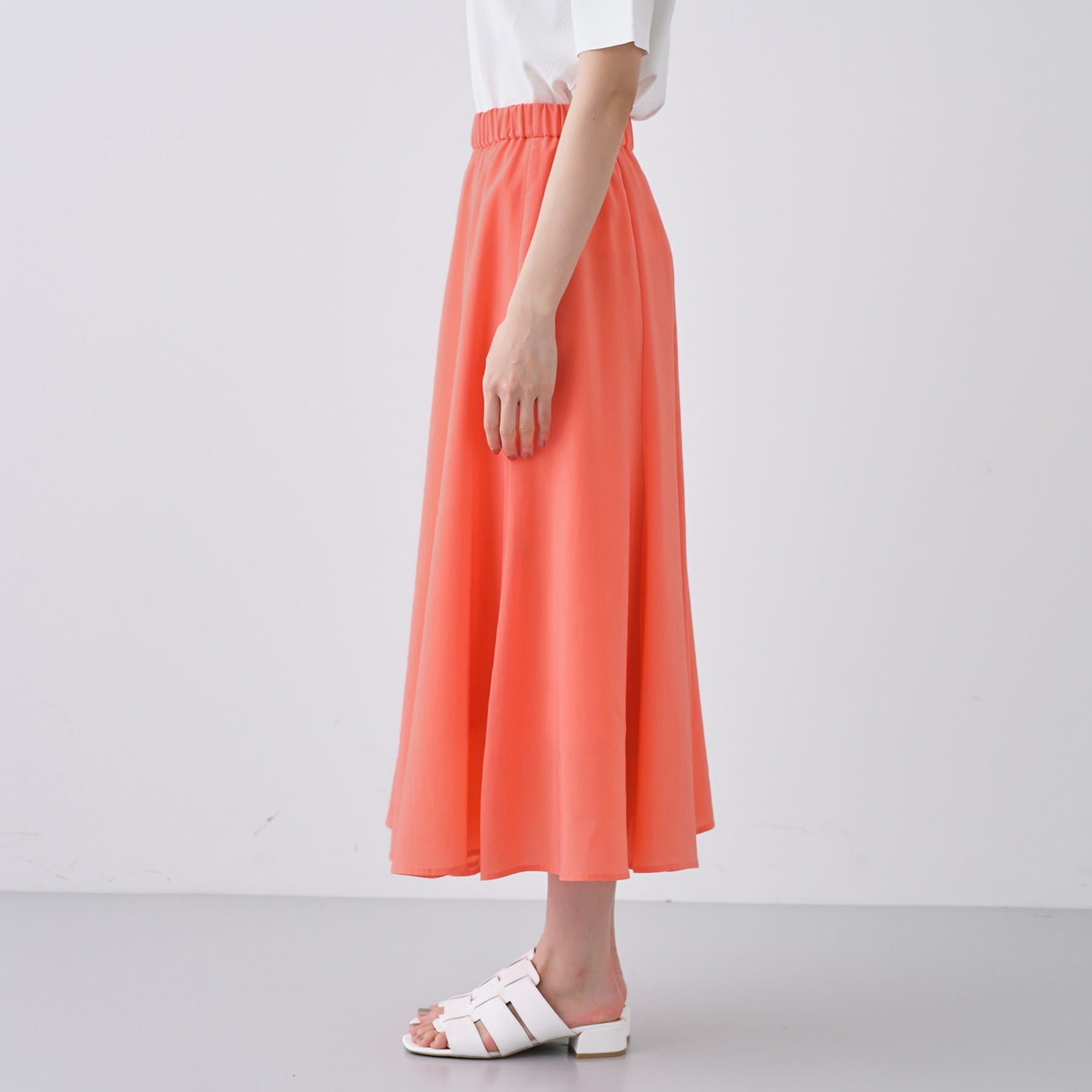 インディヴィ INDIVI 【撥水/接触冷感/UVケア】ナローフレアスカート (オフホワイト(003)) オフホワイト(003)