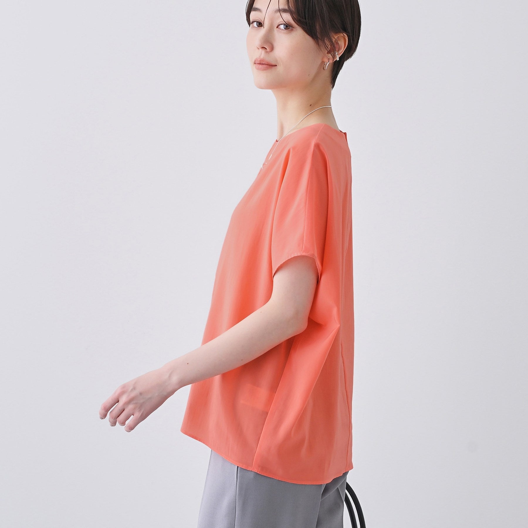 インディヴィ INDIVI 【撥水/接触冷感/UVケア】ドルマンスリーブブラウス (ブラウン(043)) ブラウン(043)