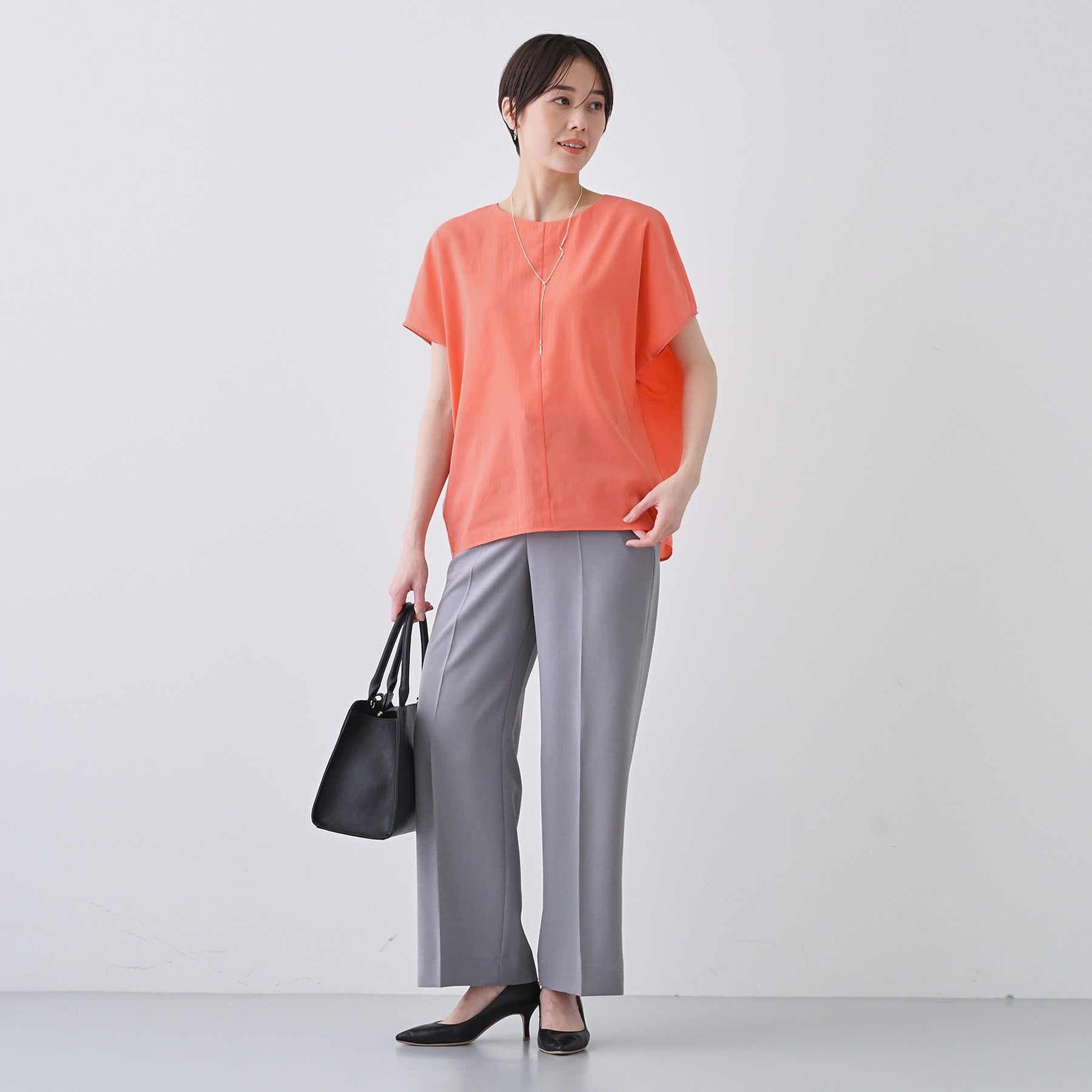 インディヴィ INDIVI 【撥水/接触冷感/UVケア】ドルマンスリーブブラウス (ブラウン(043)) ブラウン(043)