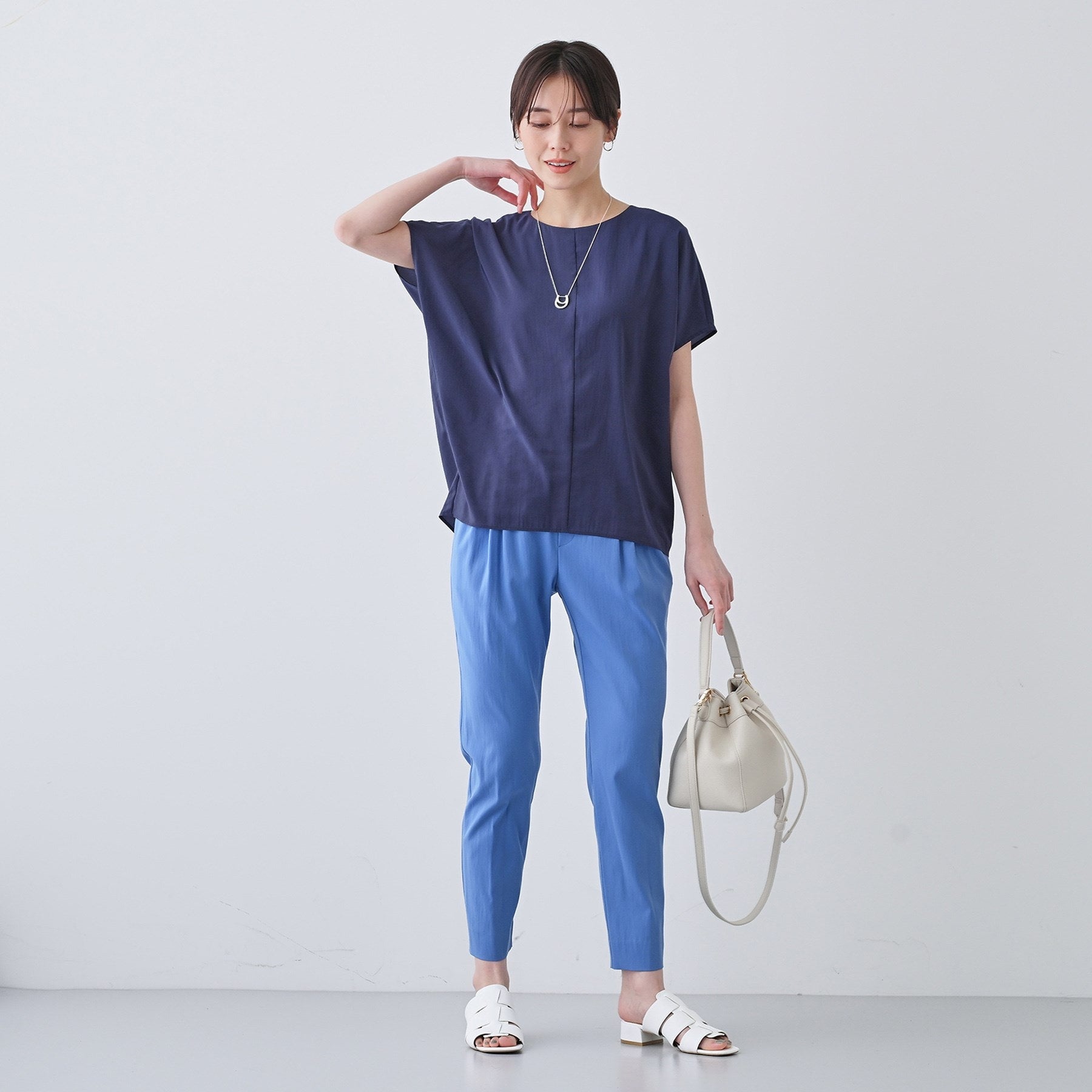 インディヴィ INDIVI 【撥水/接触冷感/UVケア】ドルマンスリーブブラウス (ブラウン(043)) ブラウン(043)