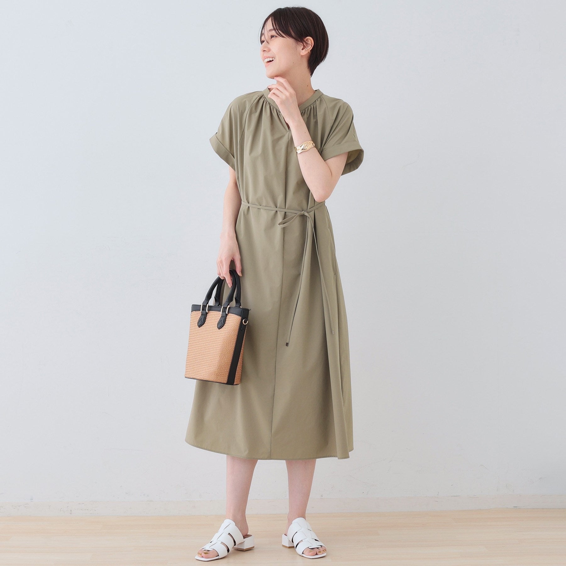 インディヴィ INDIVI 【撥水/UV/接触冷感】アクティブワンピース (ブラック(019)) ブラック(019)