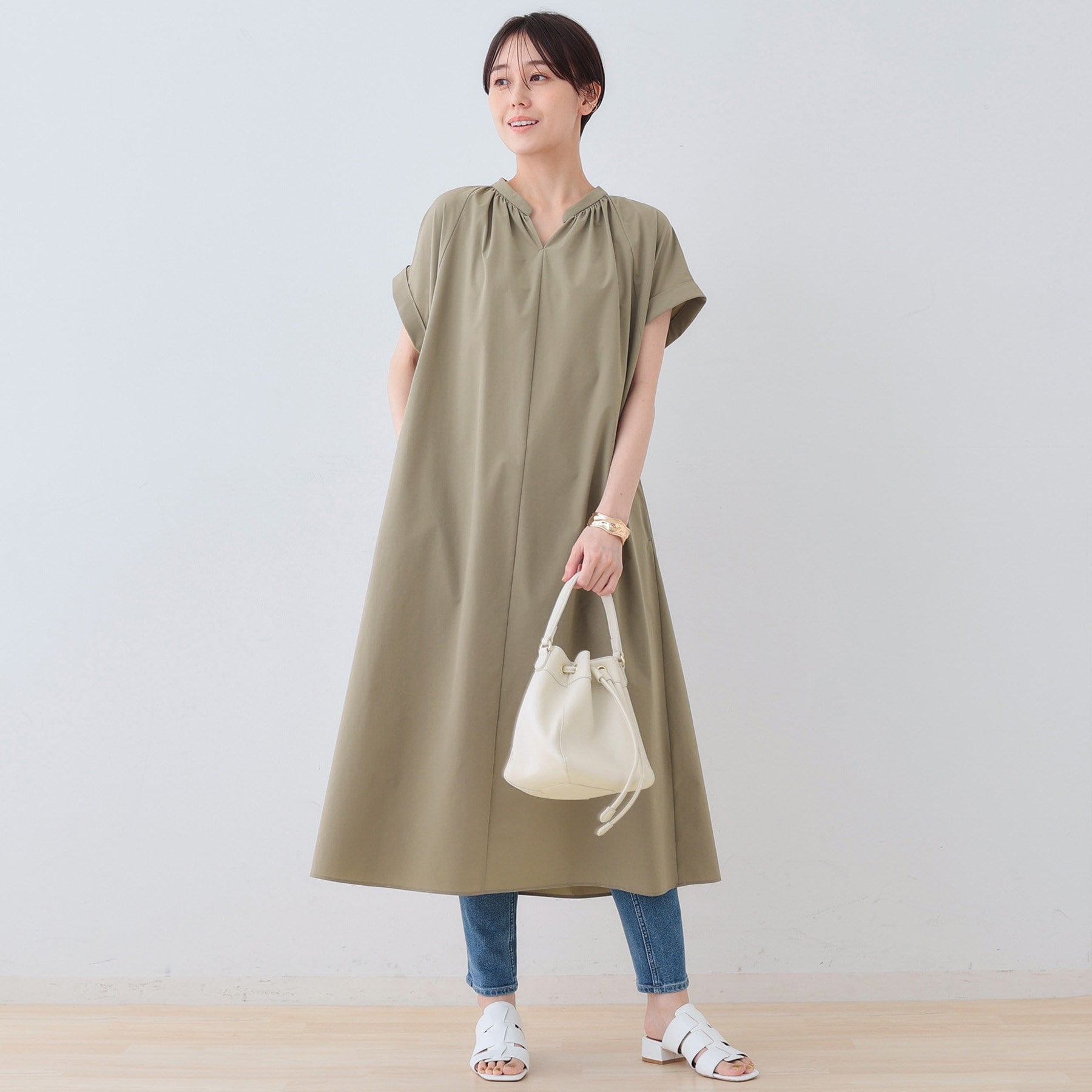 インディヴィ INDIVI 【撥水/UV/接触冷感】アクティブワンピース (ブラック(019)) ブラック(019)