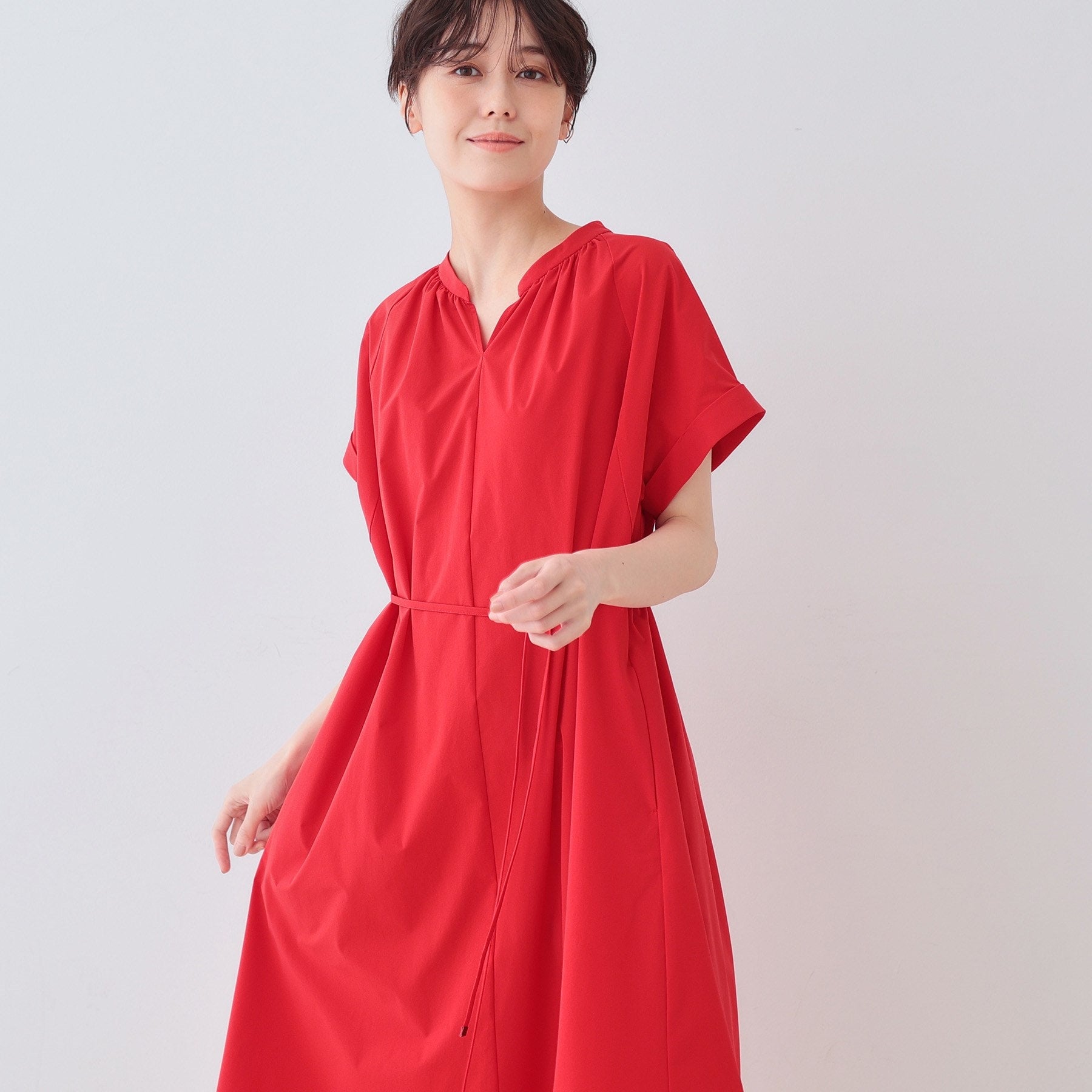 インディヴィ INDIVI 【撥水/UV/接触冷感】アクティブワンピース (ブラック(019)) ブラック(019)