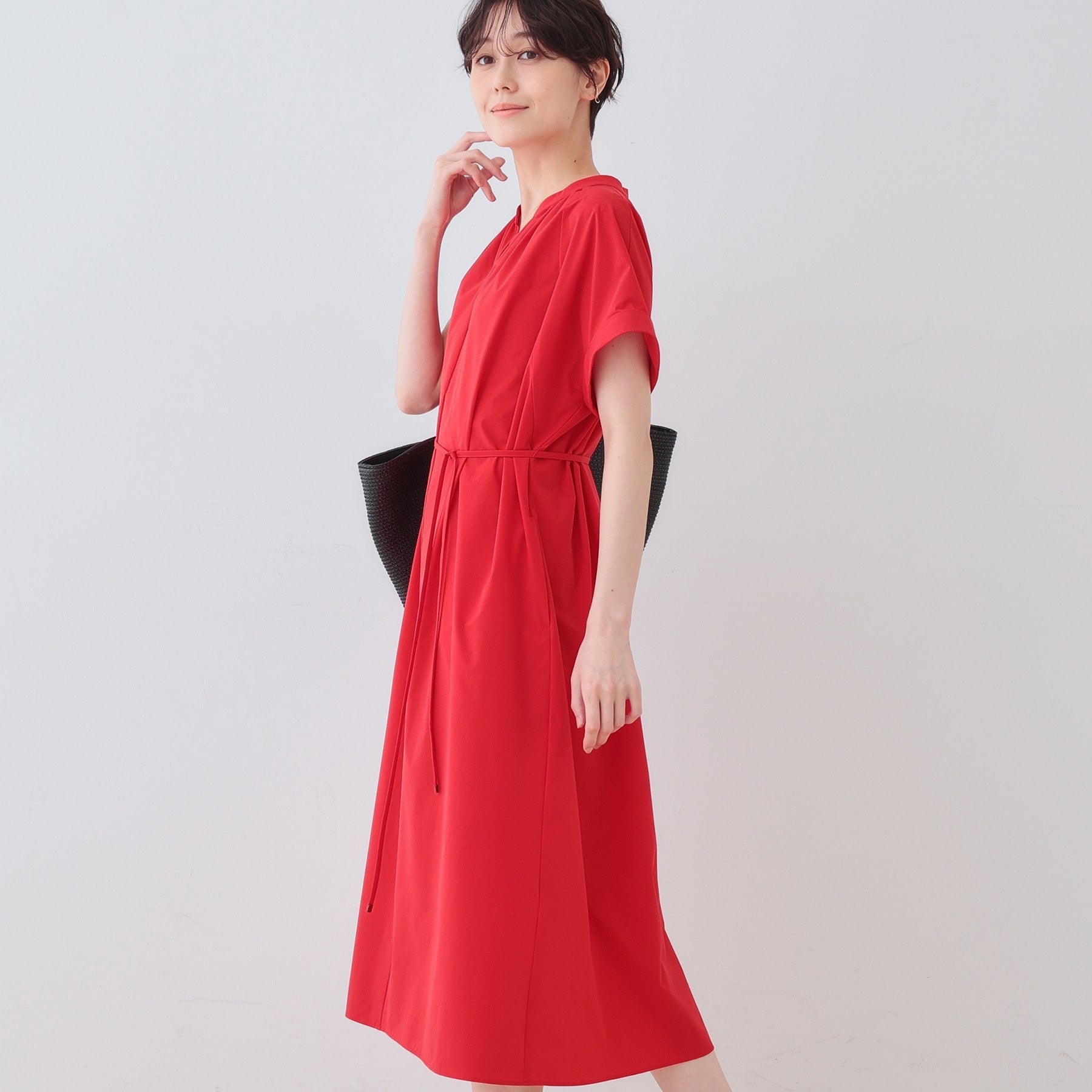 インディヴィ INDIVI 【撥水/UV/接触冷感】アクティブワンピース (ブラック(019)) ブラック(019)