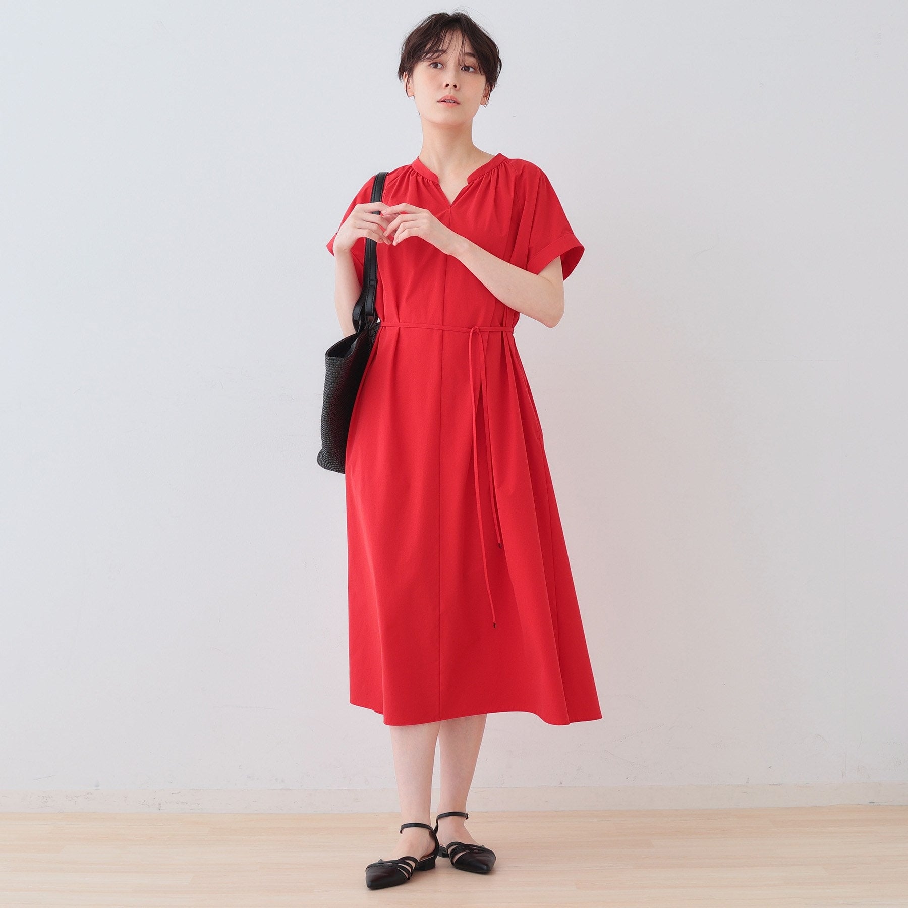 インディヴィ INDIVI 【撥水/UV/接触冷感】アクティブワンピース (ブラック(019)) ブラック(019)