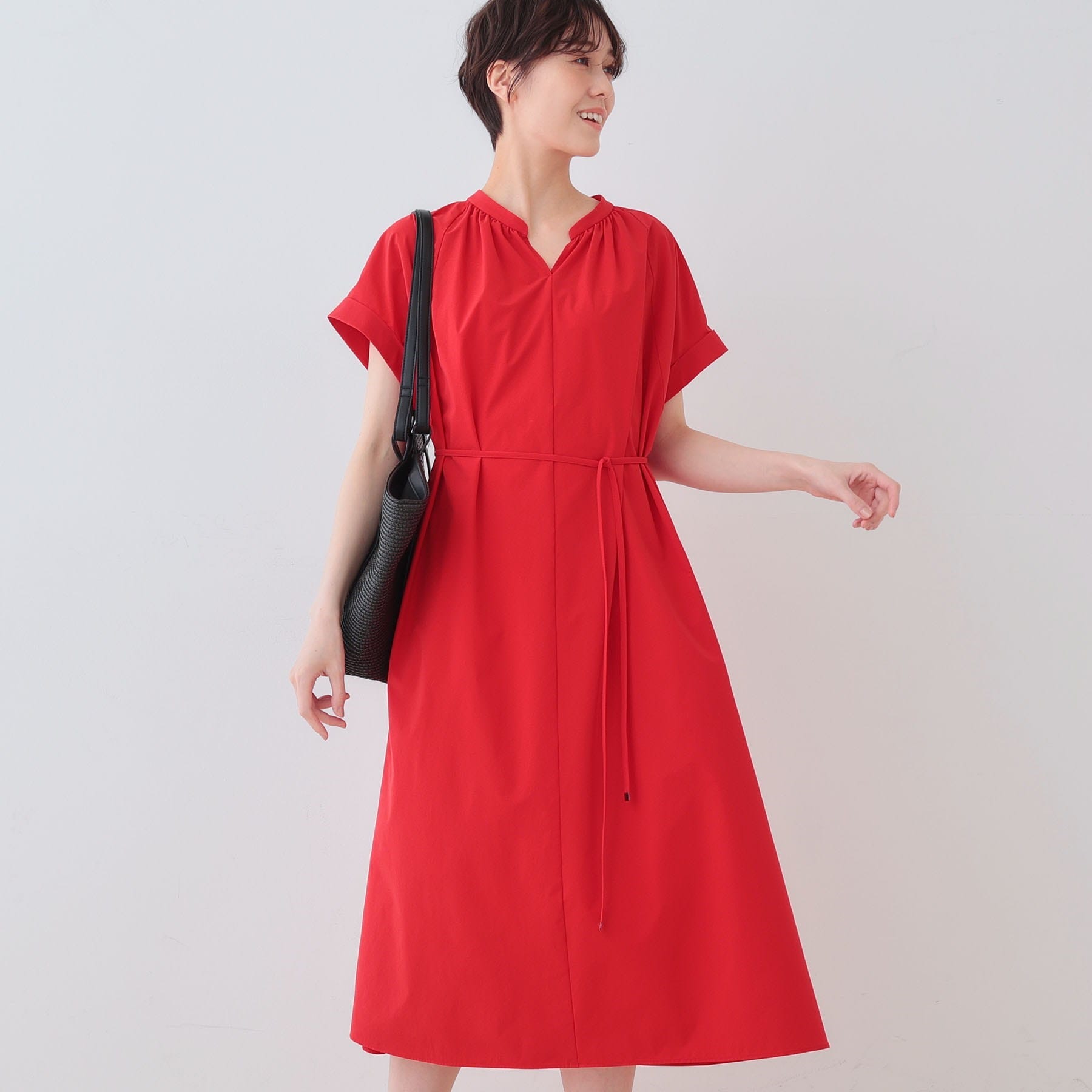 インディヴィ INDIVI 【撥水/UV/接触冷感】アクティブワンピース (ブラック(019)) ブラック(019)