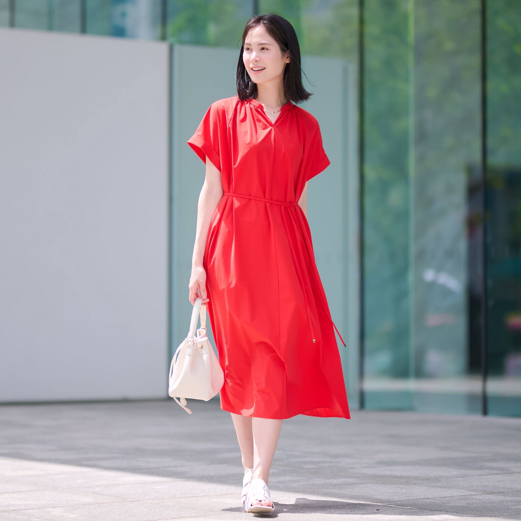 インディヴィ INDIVI 【撥水/UV/接触冷感】アクティブワンピース (ブラック(019)) ブラック(019)