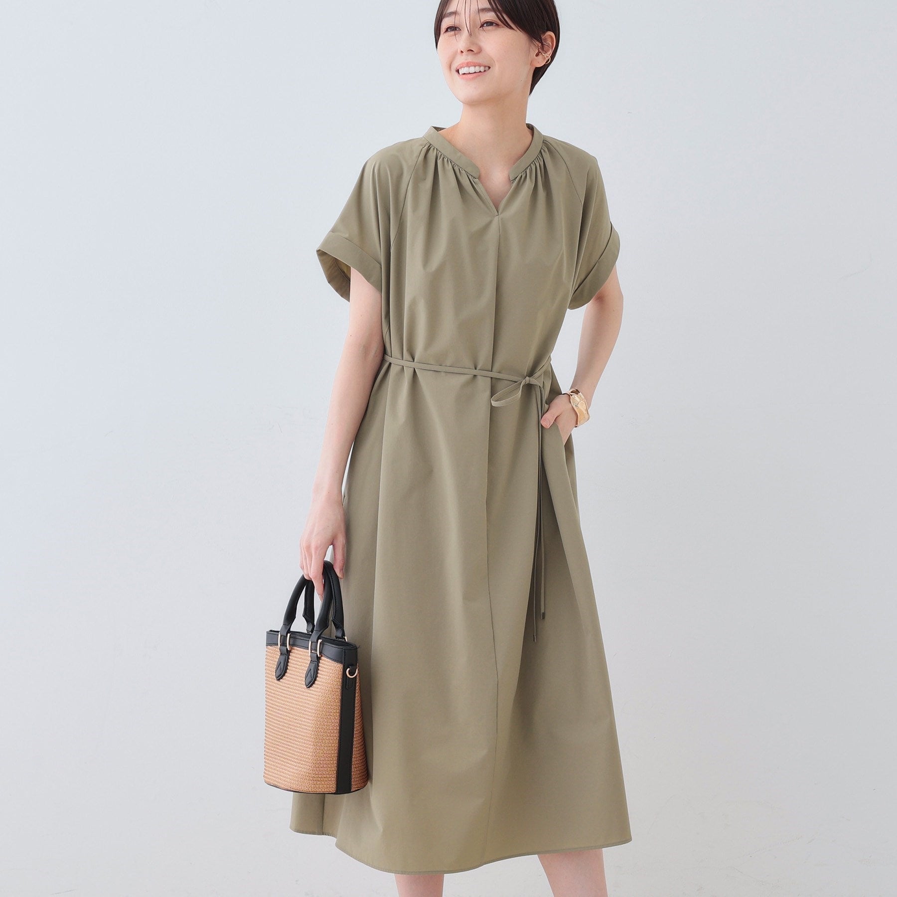 インディヴィ INDIVI 【撥水/UV/接触冷感】アクティブワンピース (ブラック(019)) ブラック(019)