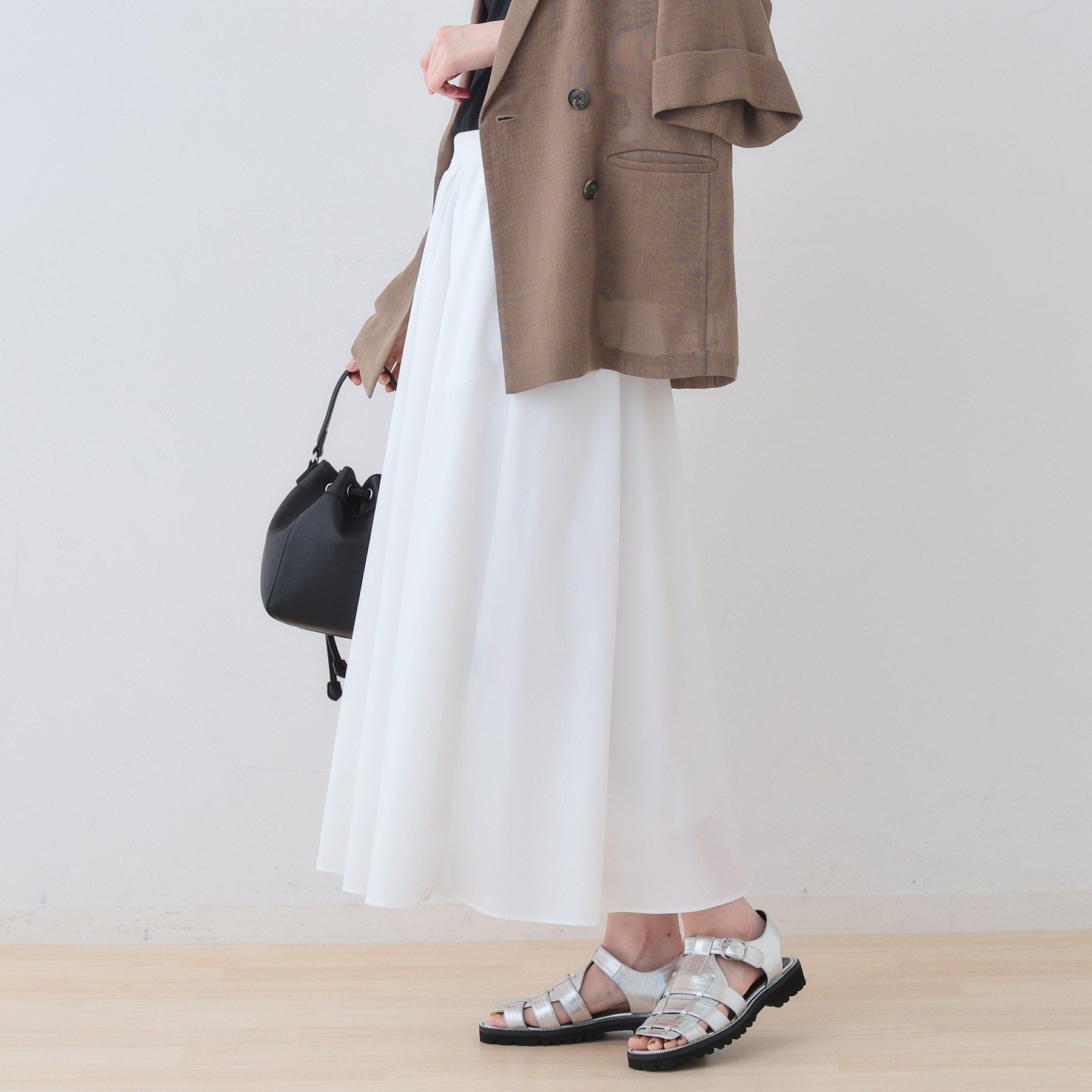 インディヴィ INDIVI 【撥水/UVケア/SETUP可能】アクティブスカート (オリーブグリーン(026)) オリーブグリーン(026)