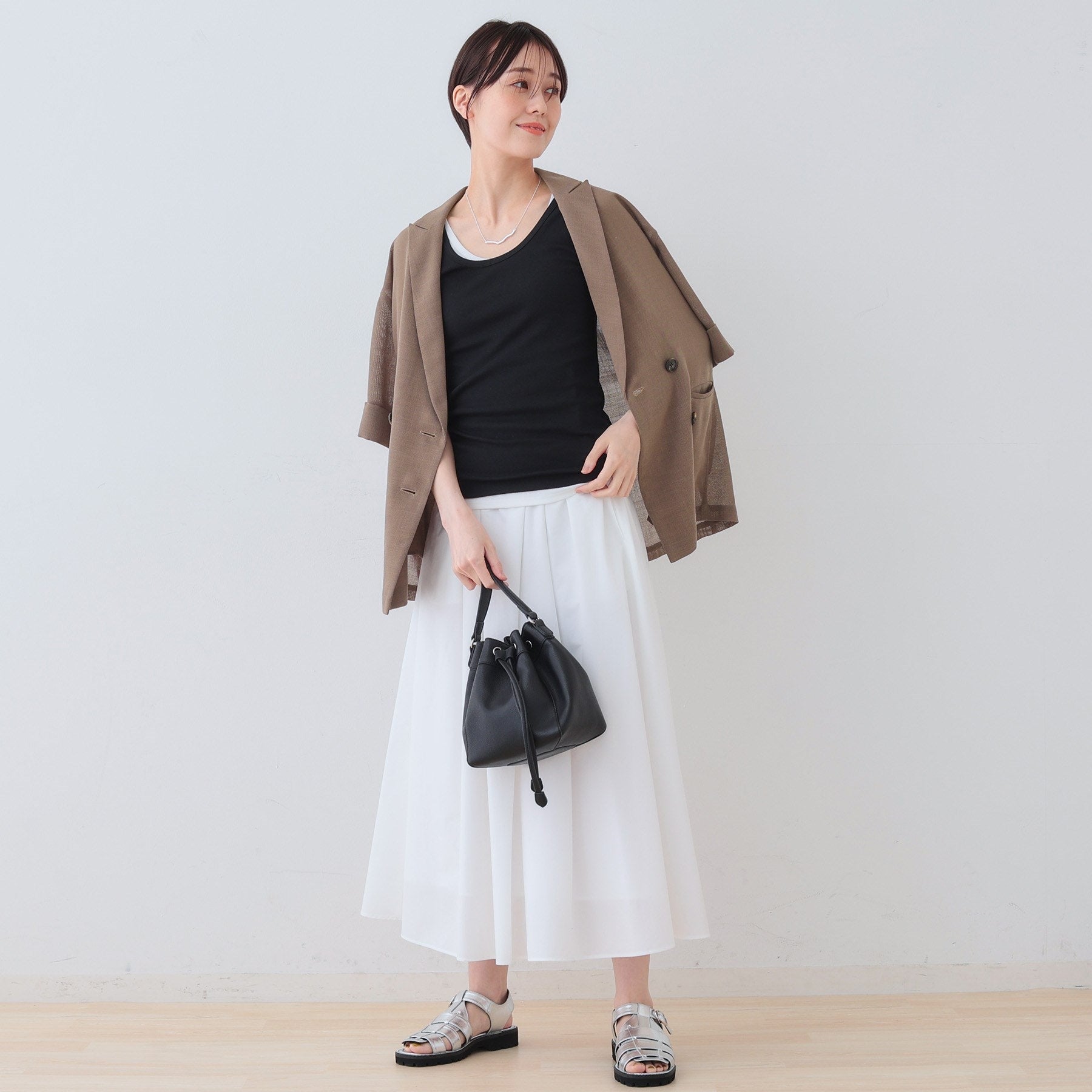 インディヴィ INDIVI 【撥水/UVケア/SETUP可能】アクティブスカート (オリーブグリーン(026)) オリーブグリーン(026)